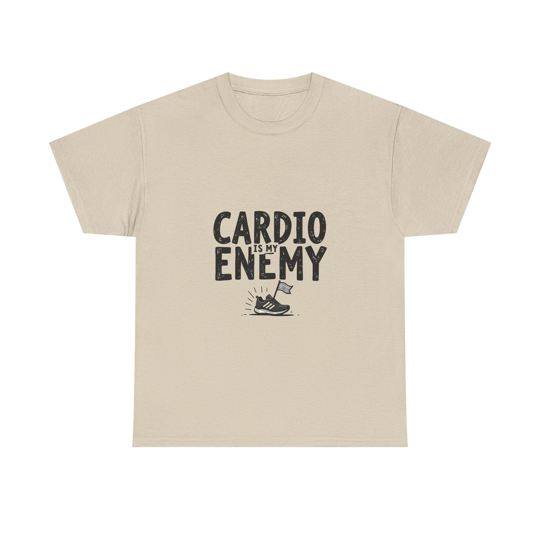 'Cardio Is My Enemy' Funny Fitness T-Shirt for Gym Lovers