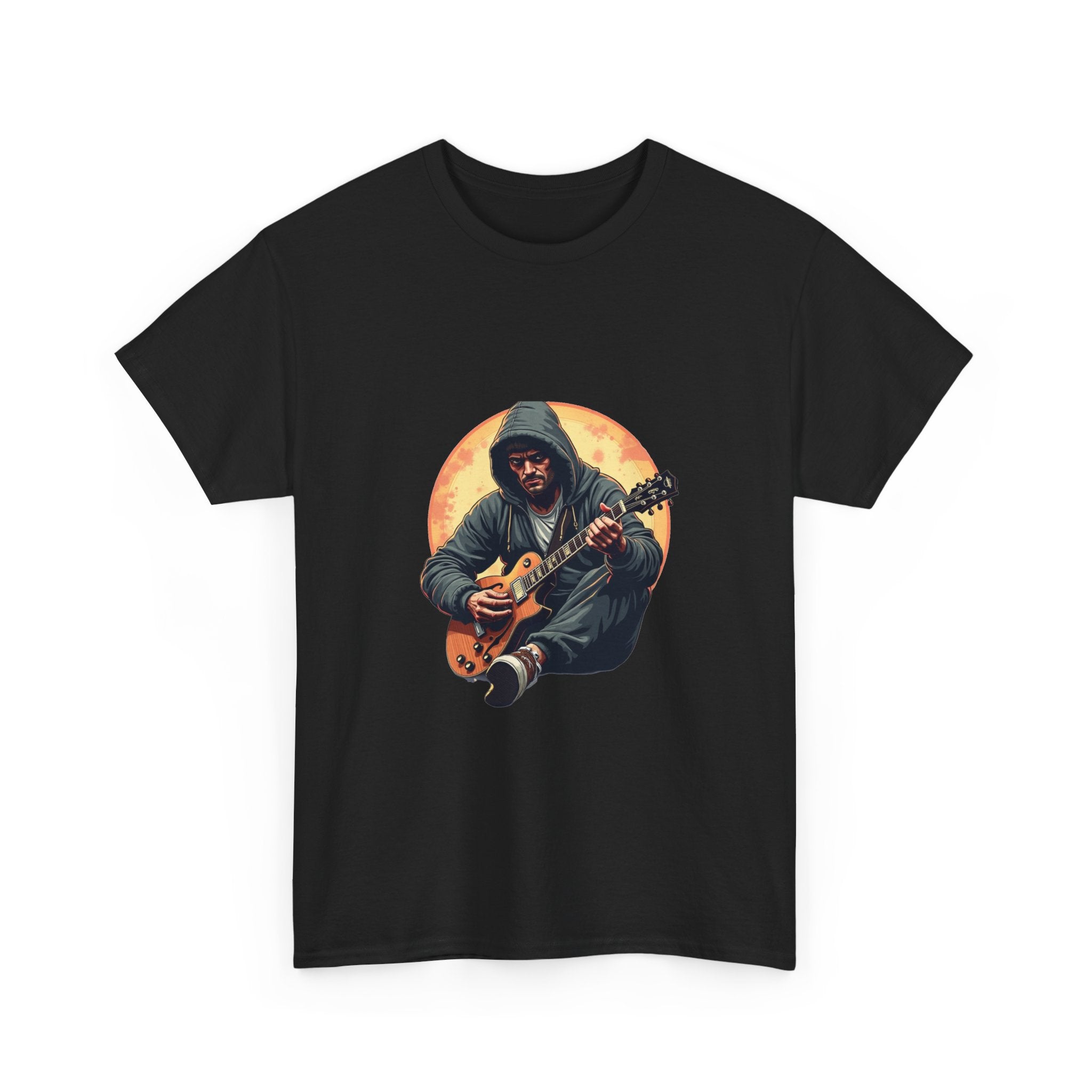 'Guitarist Moon' Hooded Musician Graphic T-Shirt