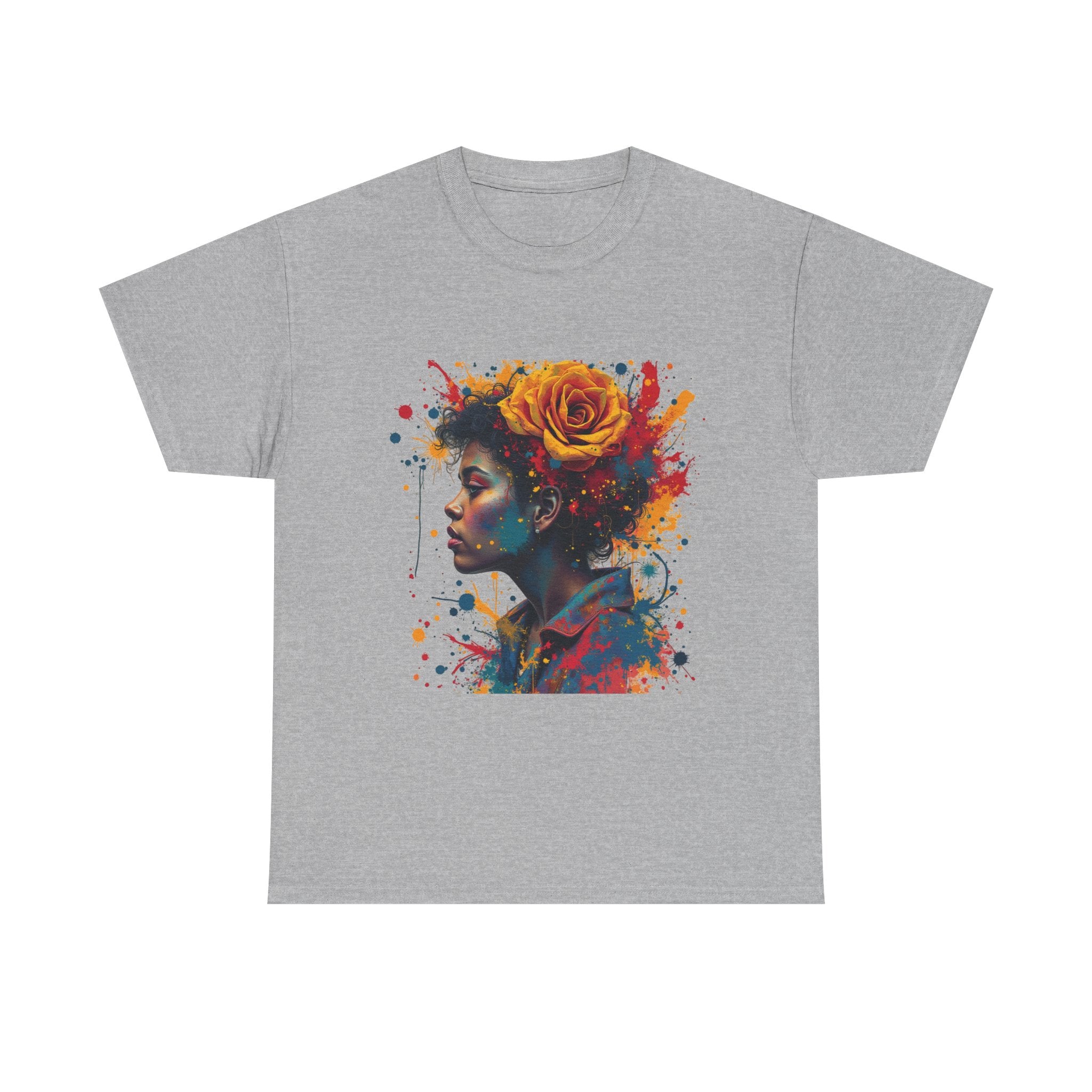 Artistic Floral Portrait T-Shirt