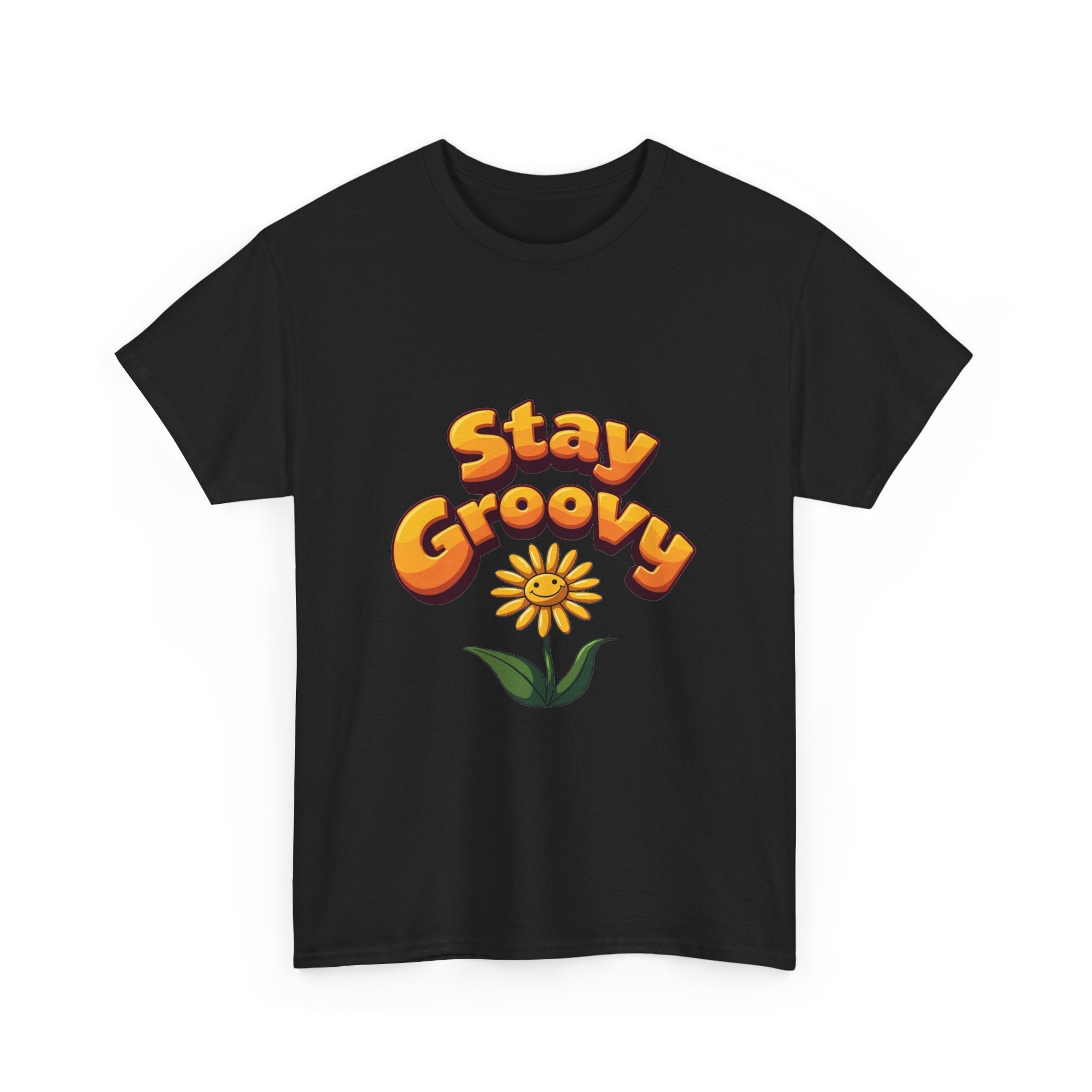 'Stay Groovy' Retro Flower Graphic T-Shirt