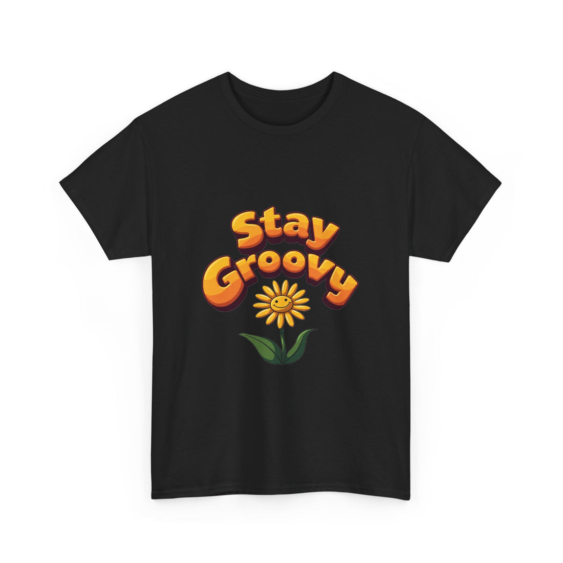 'Stay Groovy' Retro Flower Graphic T-Shirt