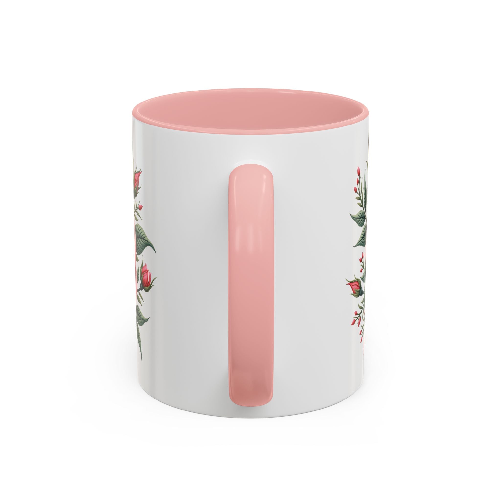 Pink Rose Accent Floral Ceramic Tea & Coffee Cup