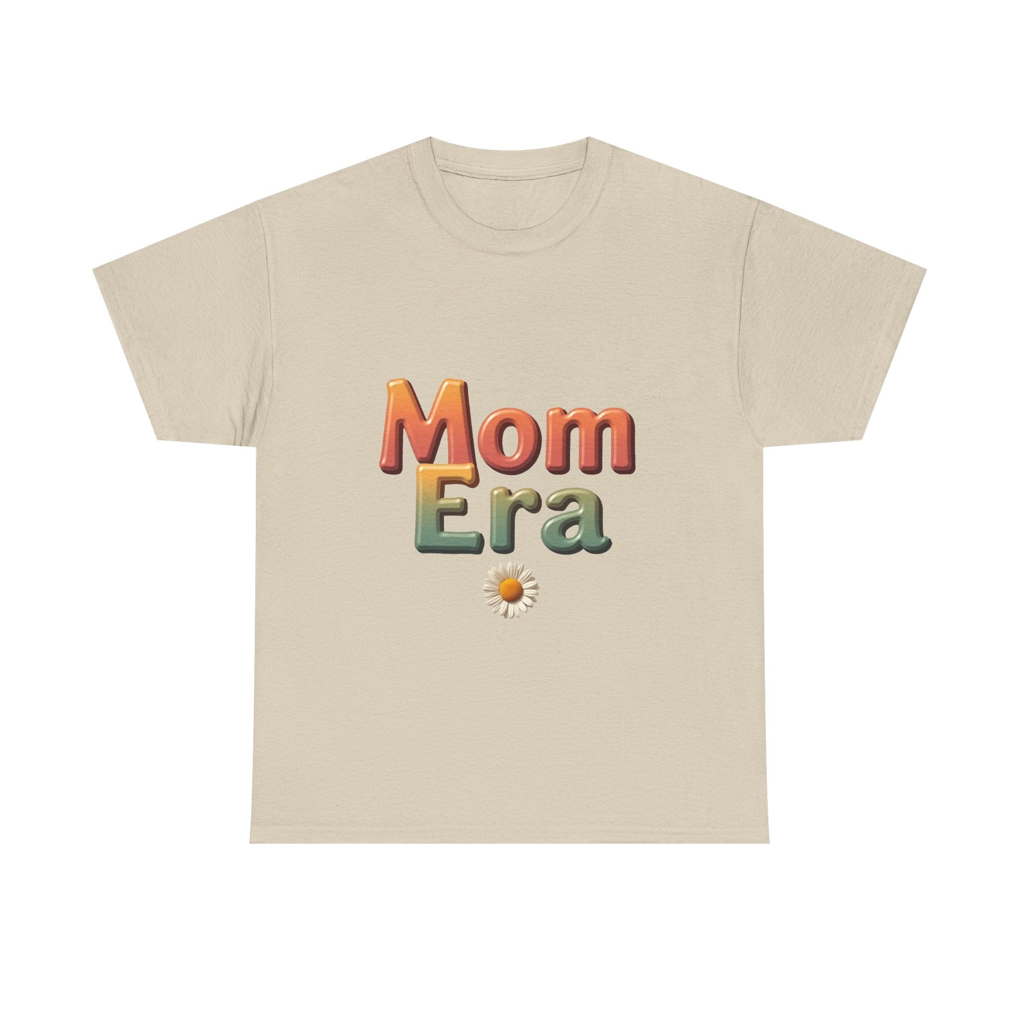 'Mom Era' Retro Gradient Mom T-Shirt with Daisy