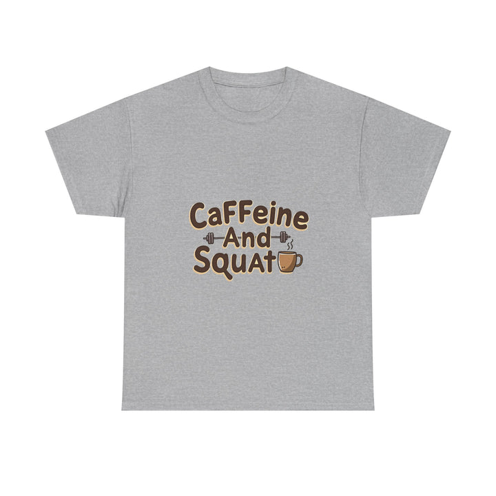 'Caffeine and Squat' Coffee Lover Gym T-Shirt