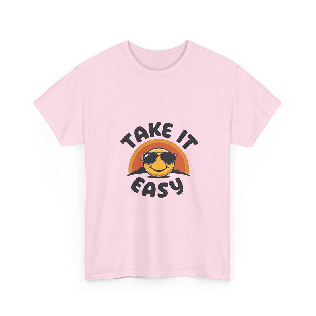 'Take It Easy'  Retro Smiley Sunglasses Graphic T-Shirt