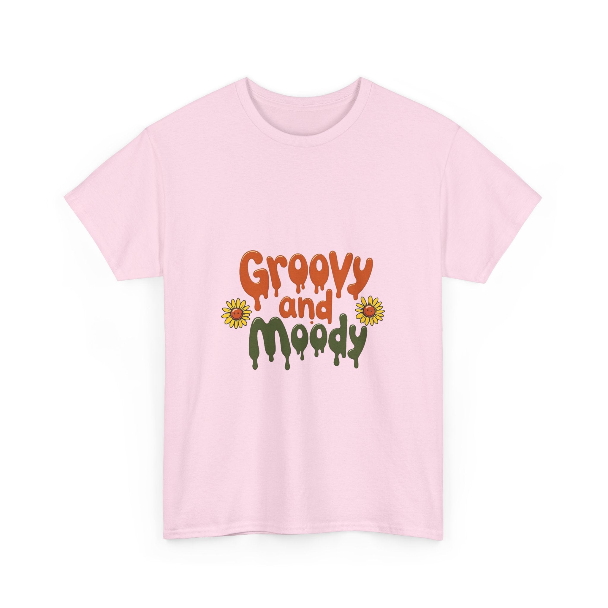'Groovy and Moody' Retro Flower Graphic T‑Shirt