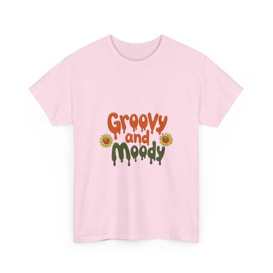 'Groovy and Moody' Retro Flower Graphic T‑Shirt