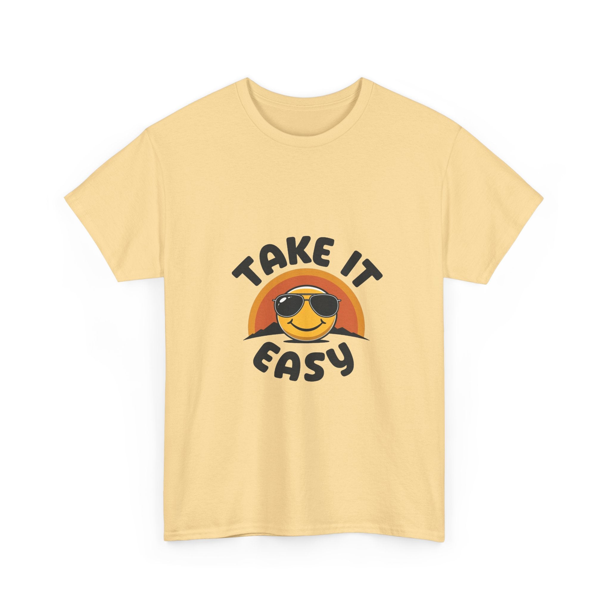 'Take It Easy'  Retro Smiley Sunglasses Graphic T-Shirt