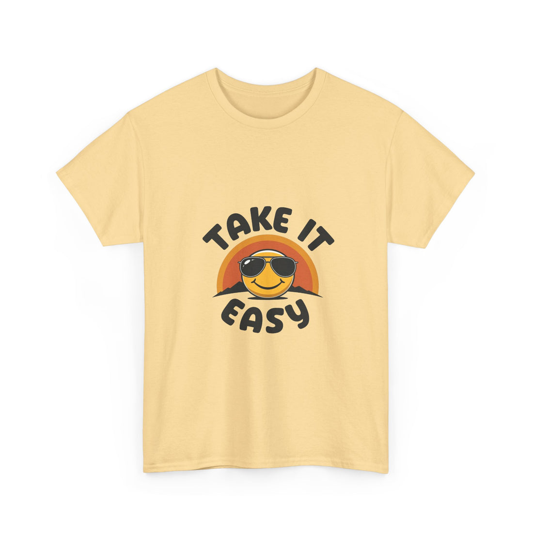 'Take It Easy'  Retro Smiley Sunglasses Graphic T-Shirt