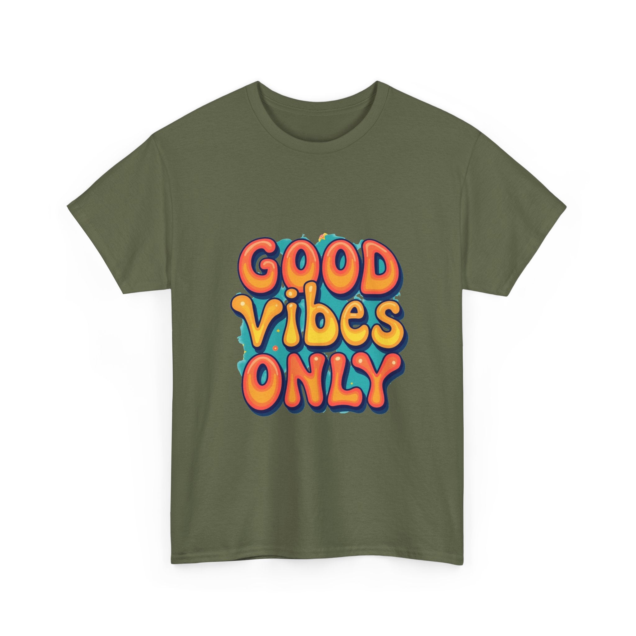 'Good Vibes Only' Retro Colorful Positive Graphic T-Shirt