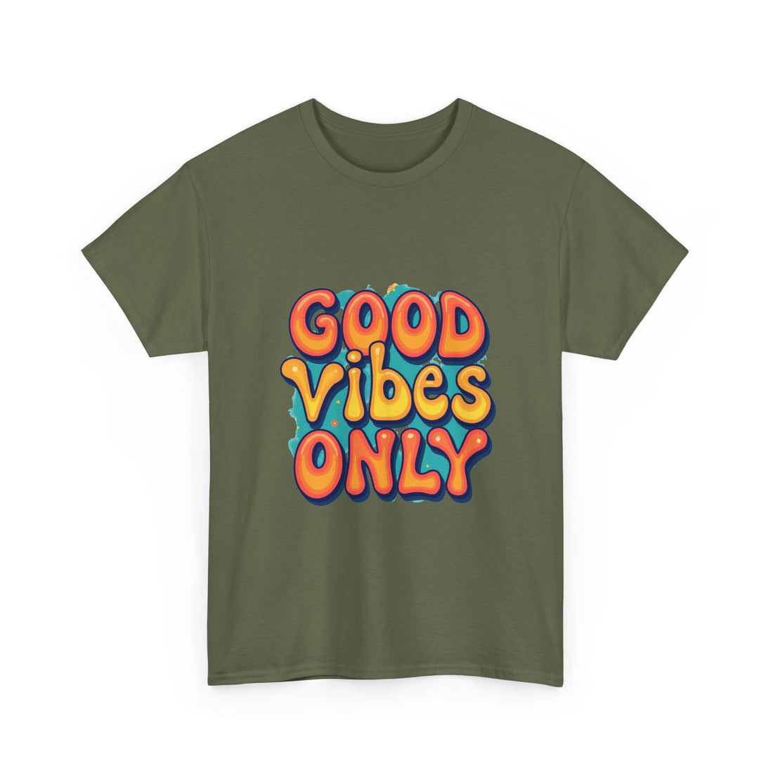 'Good Vibes Only' Retro Colorful Positive Graphic T-Shirt