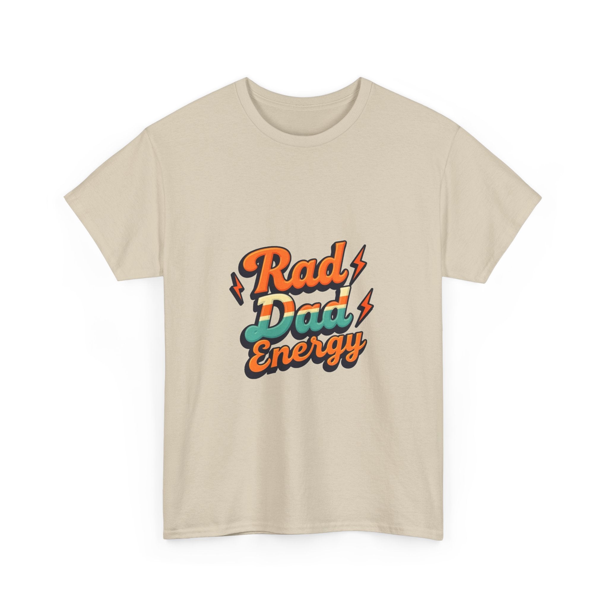 'Rad Dad Energy' Retro Lightning Fathers Day T-Shirt