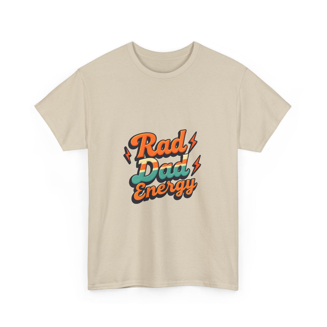 'Rad Dad Energy' Retro Lightning Fathers Day T-Shirt