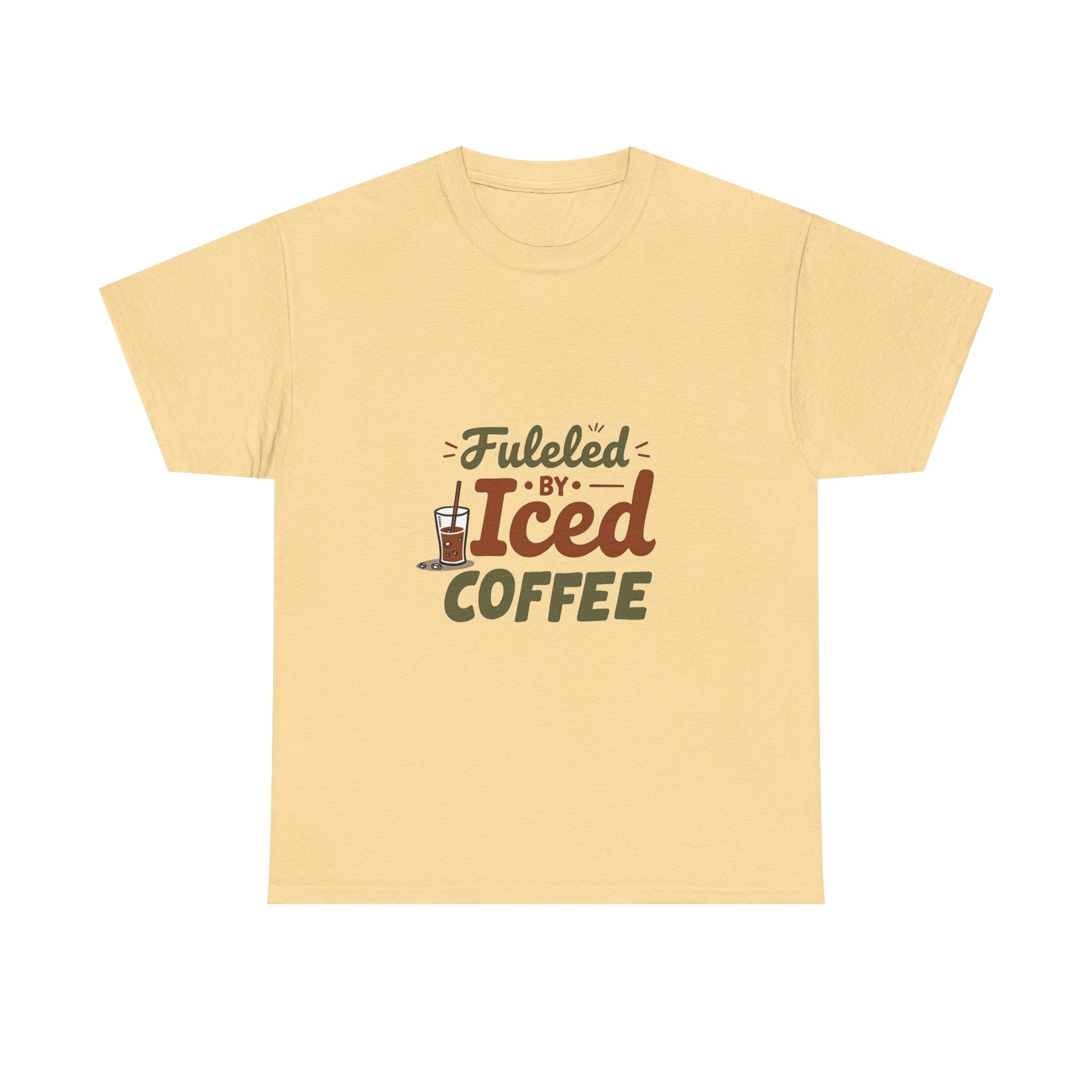'Fueled by Iced Coffee' Retro Coffee Lover T-Shirt