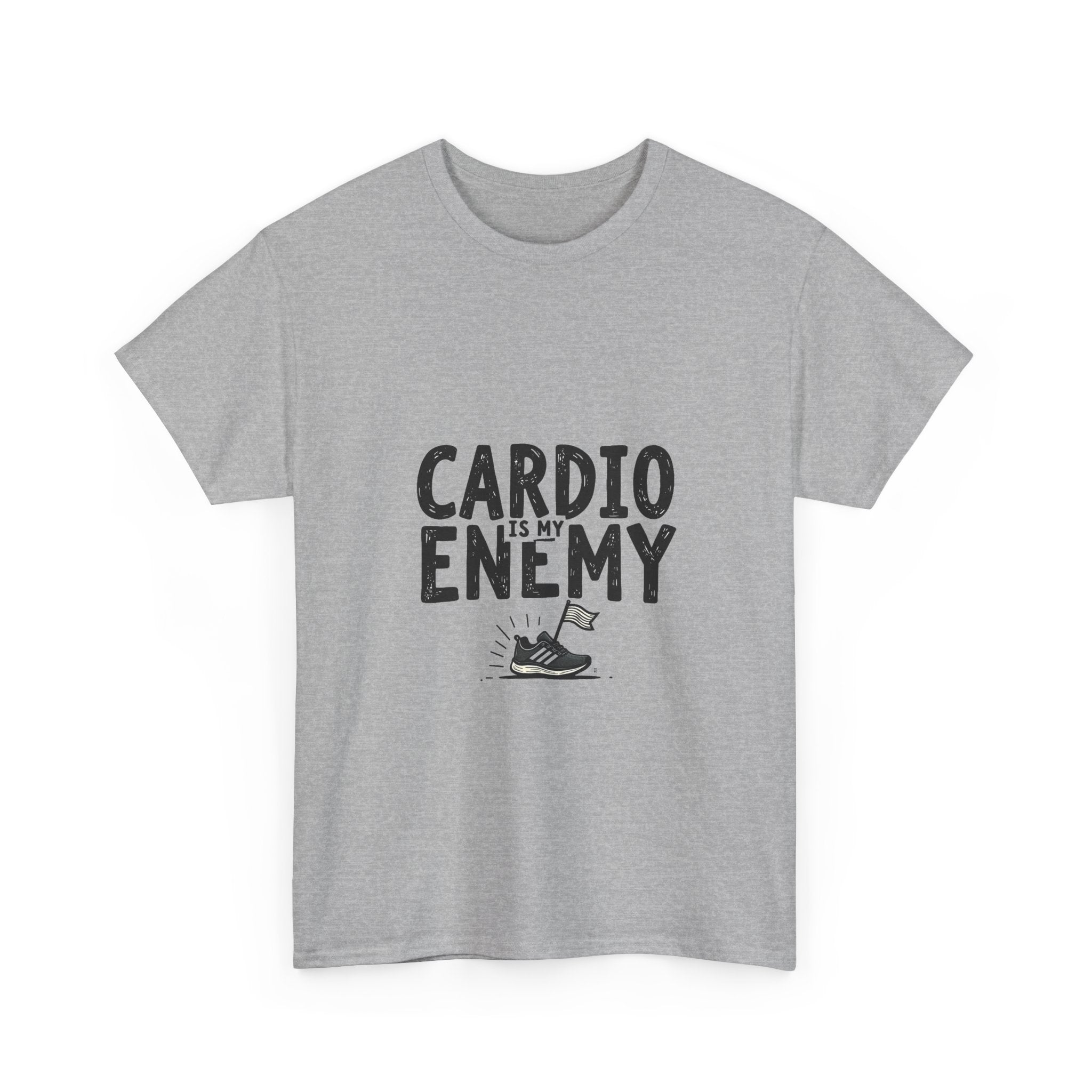 'Cardio Is My Enemy' Funny Fitness T-Shirt for Gym Lovers