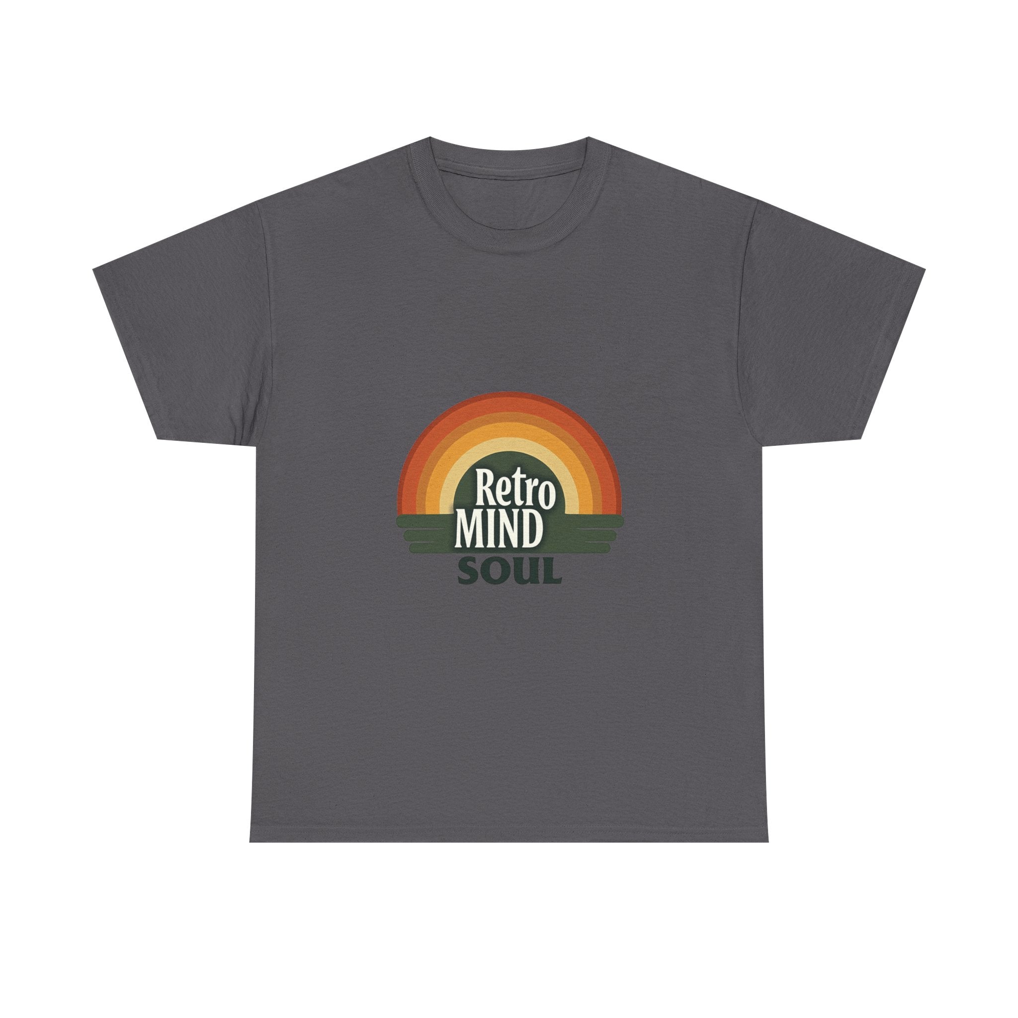 'Retro Mind Soul'  - Vintage Rainbow Graphic T-Shirt