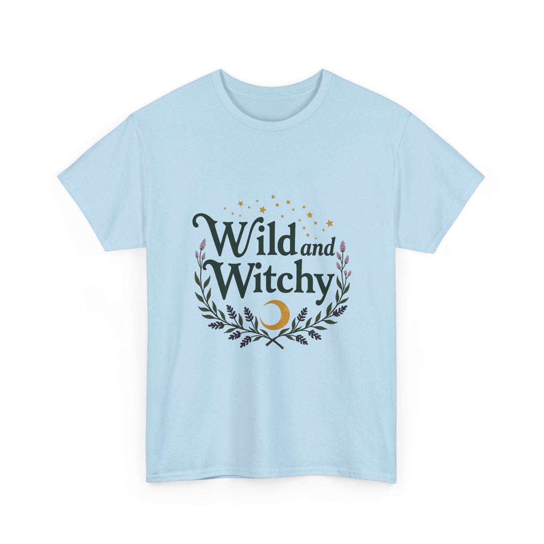 'Wild and Witchy' Moon & Laurel Witchcraft Graphic T‑Shirt