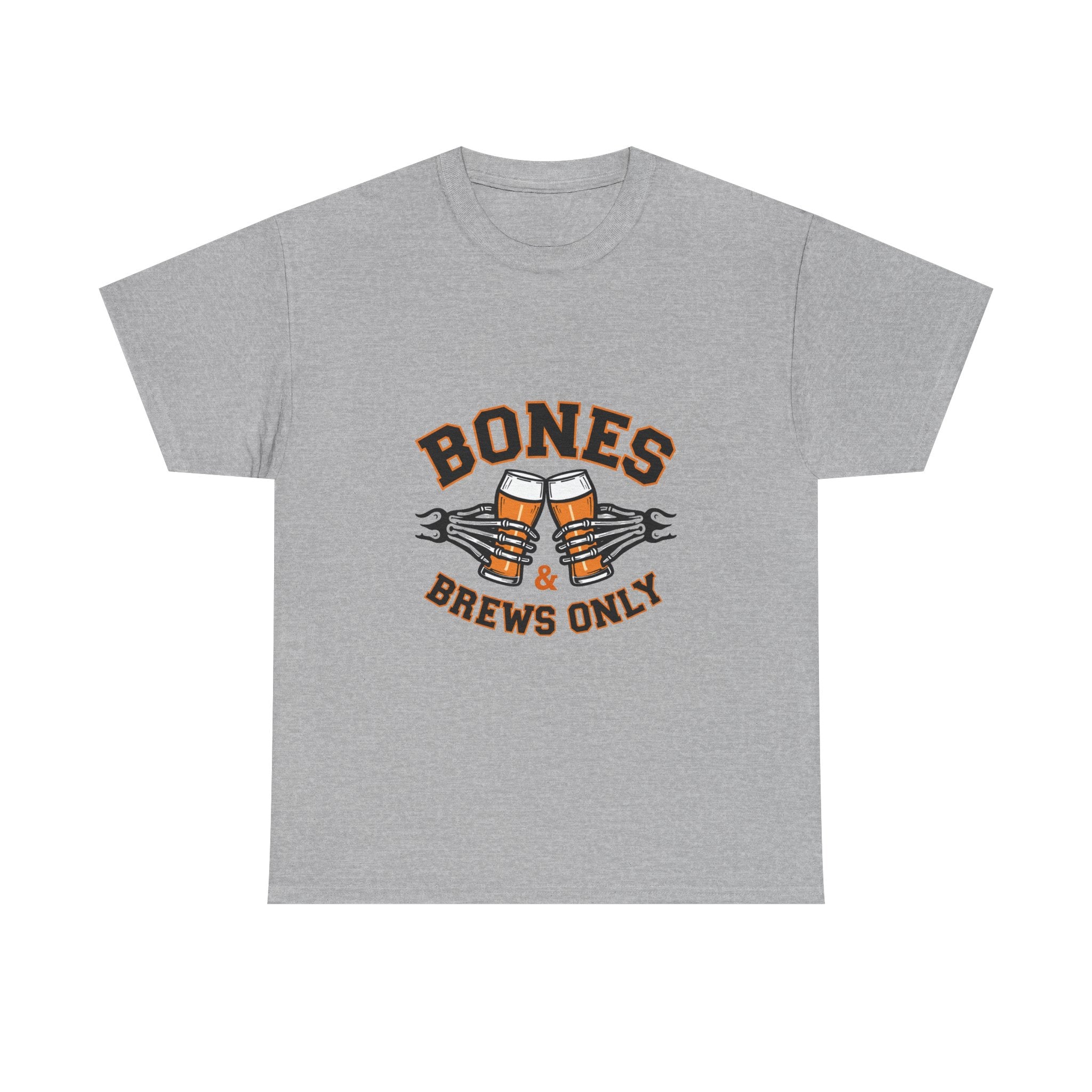 'Bones & Brews Only' Skeleton Beer Graphic T-Shirt