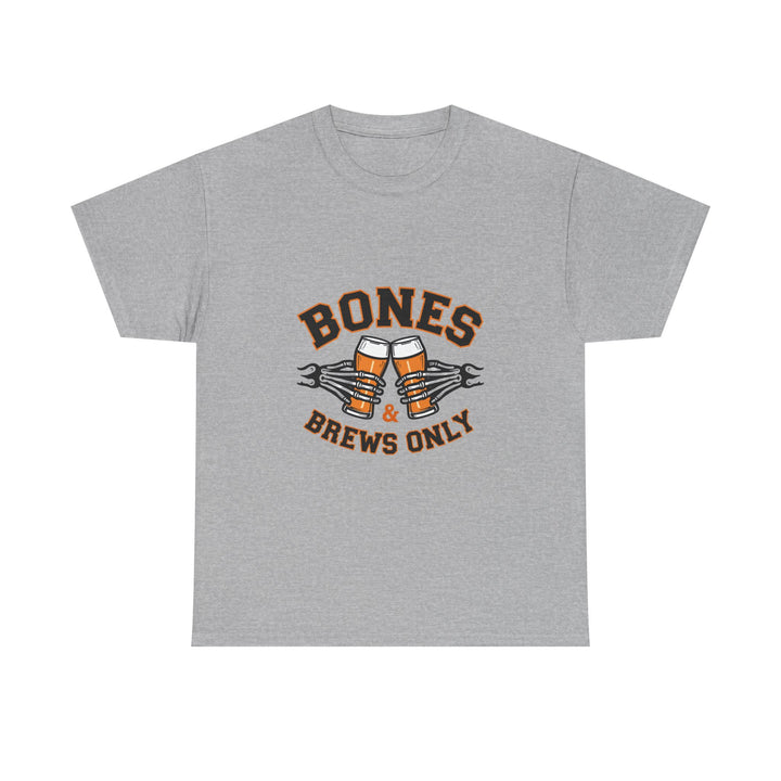'Bones & Brews Only' Skeleton Beer Graphic T-Shirt