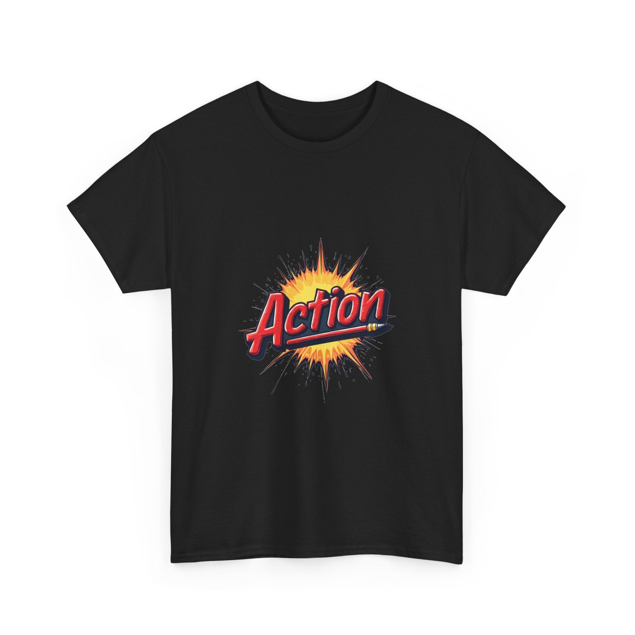 'Action' Graphic Retro Comic Burst T Shirt