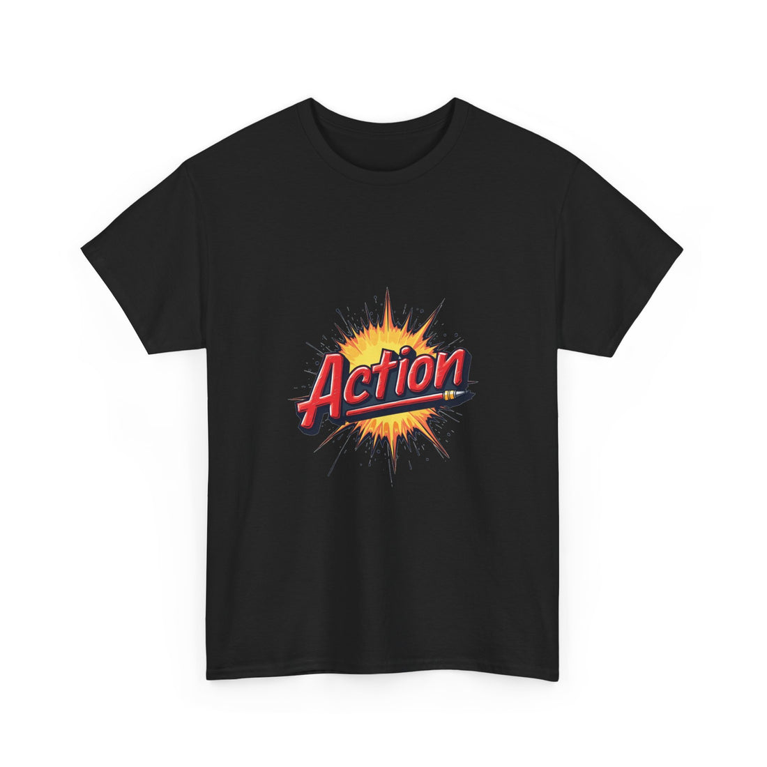 'Action' Graphic Retro Comic Burst T Shirt