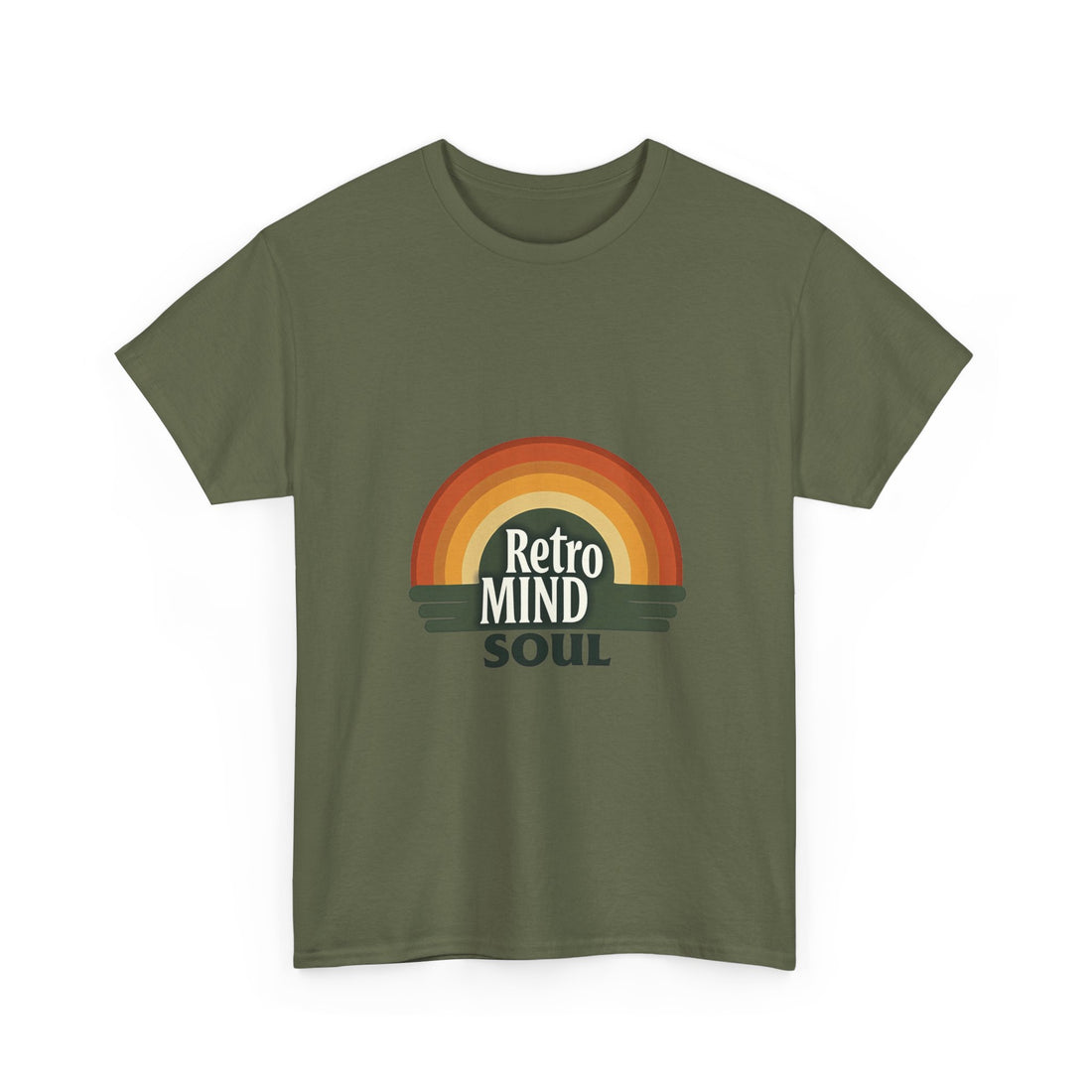 'Retro Mind Soul'  - Vintage Rainbow Graphic T-Shirt