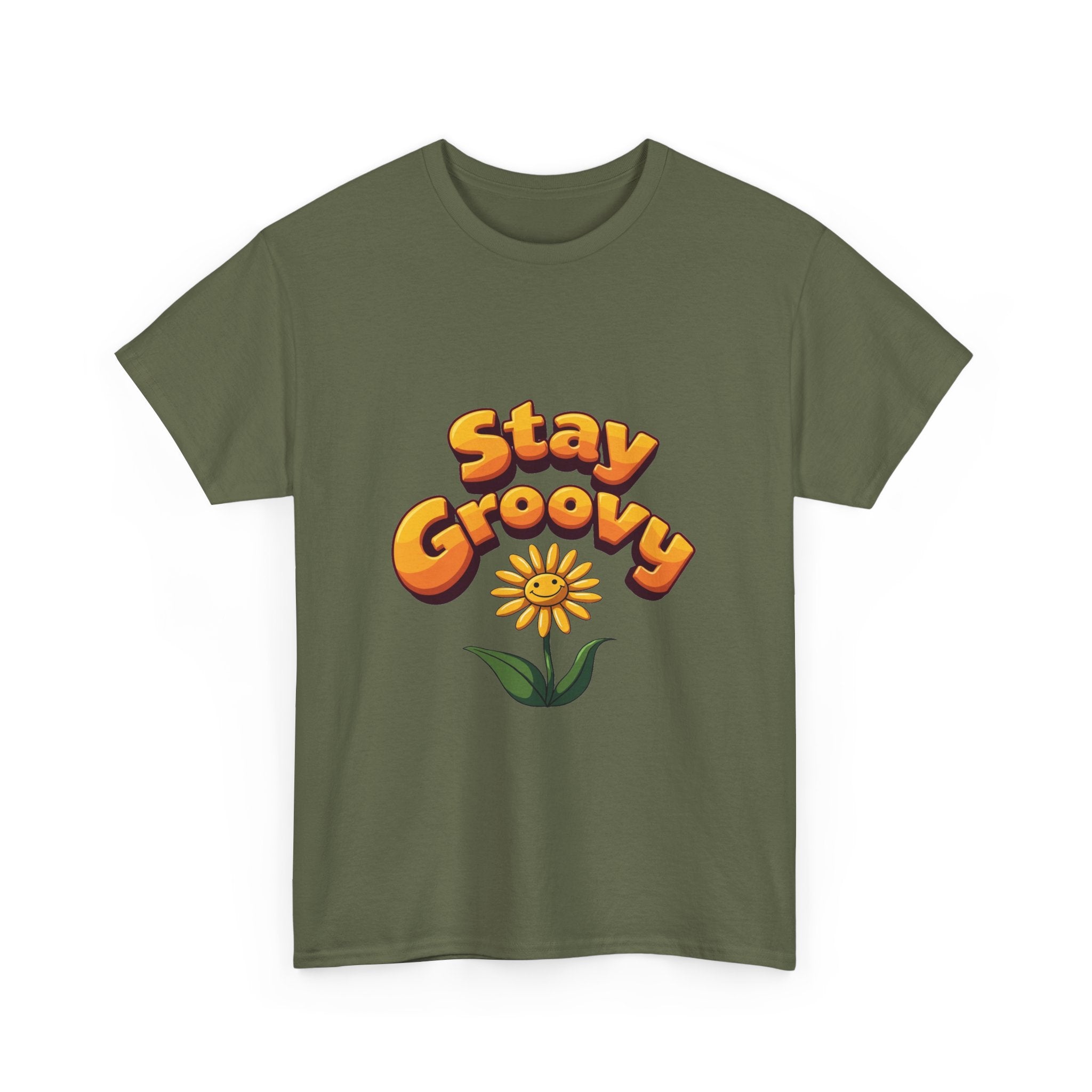 'Stay Groovy' Retro Flower Graphic T-Shirt