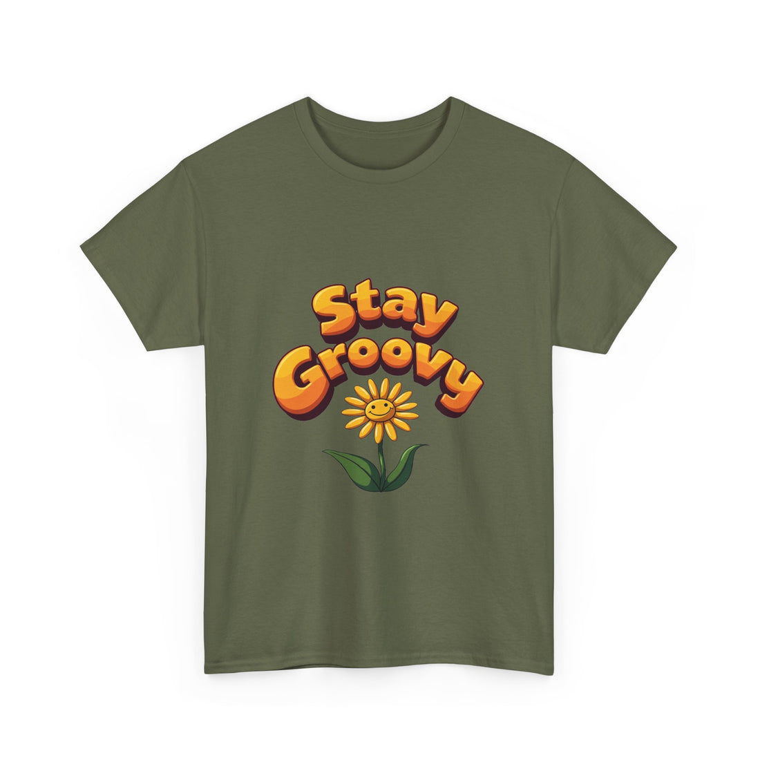 'Stay Groovy' Retro Flower Graphic T-Shirt