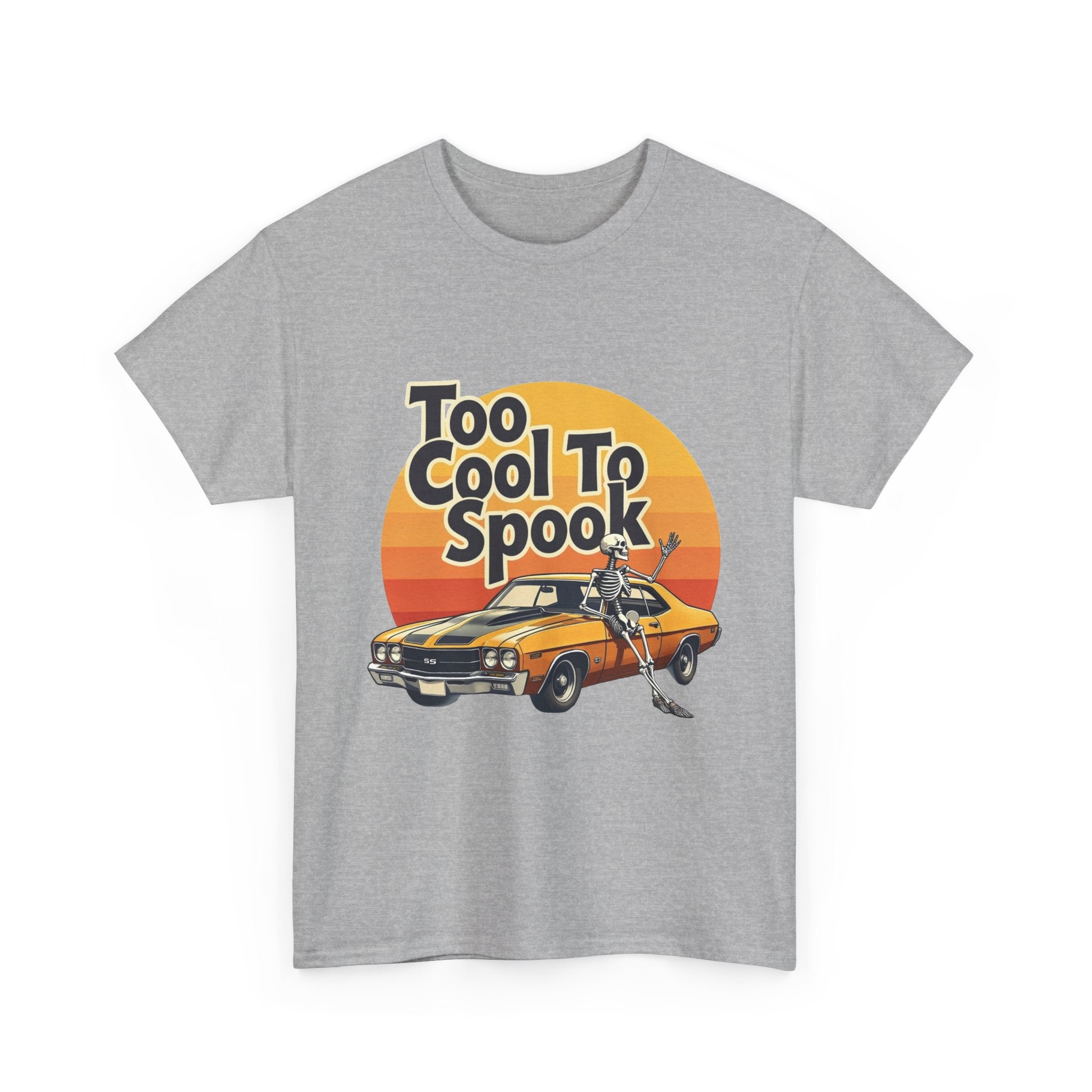 'Too Cool To Spook'  Retro Muscle Car Halloween T-Shirt