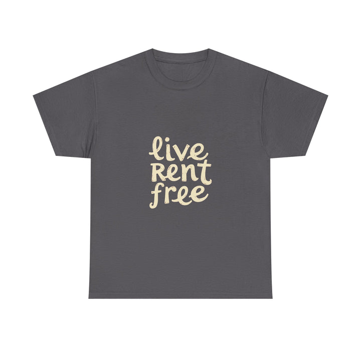'Live Rent Free' T-Shirt Retro Script Graphic T-Shirt