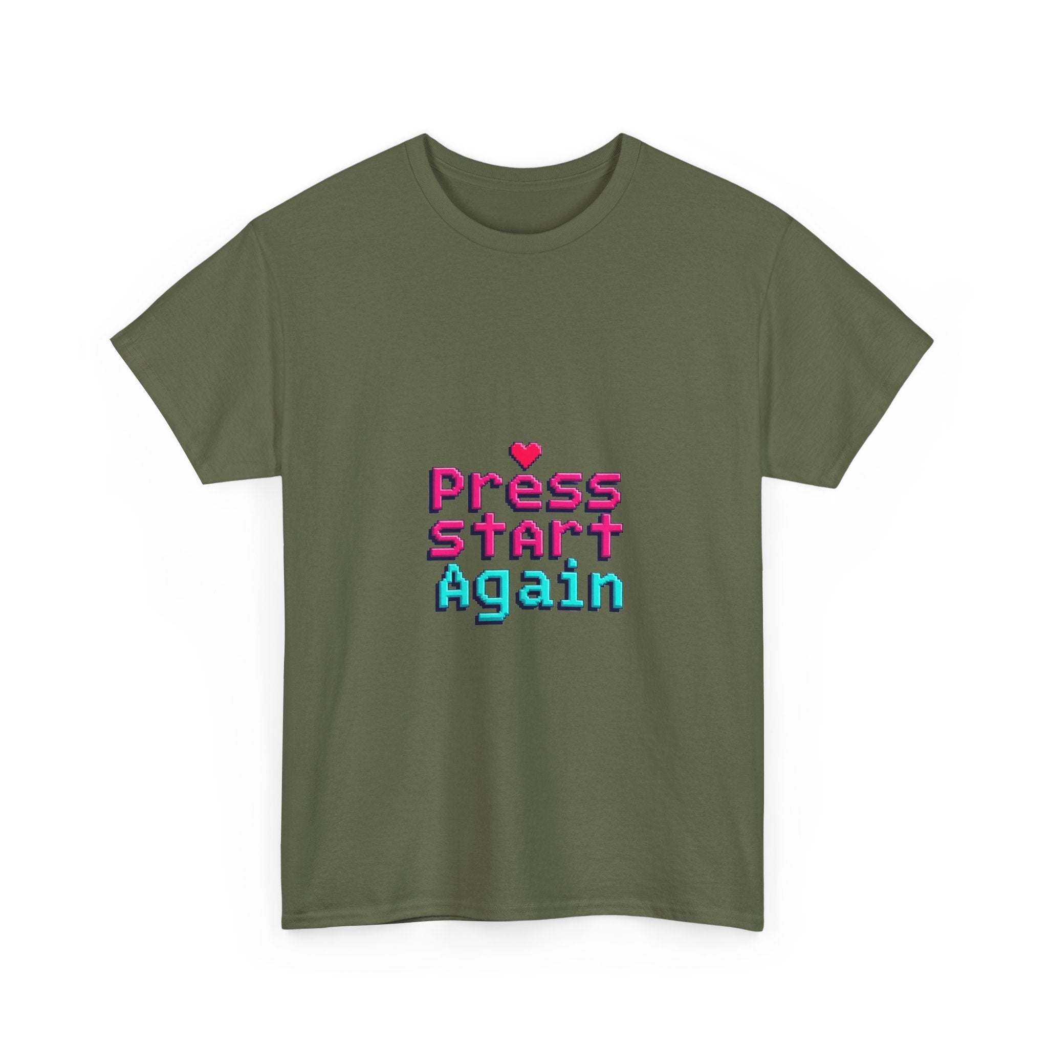 'Press Start Again' Retro Pixel Gaming T-Shirt