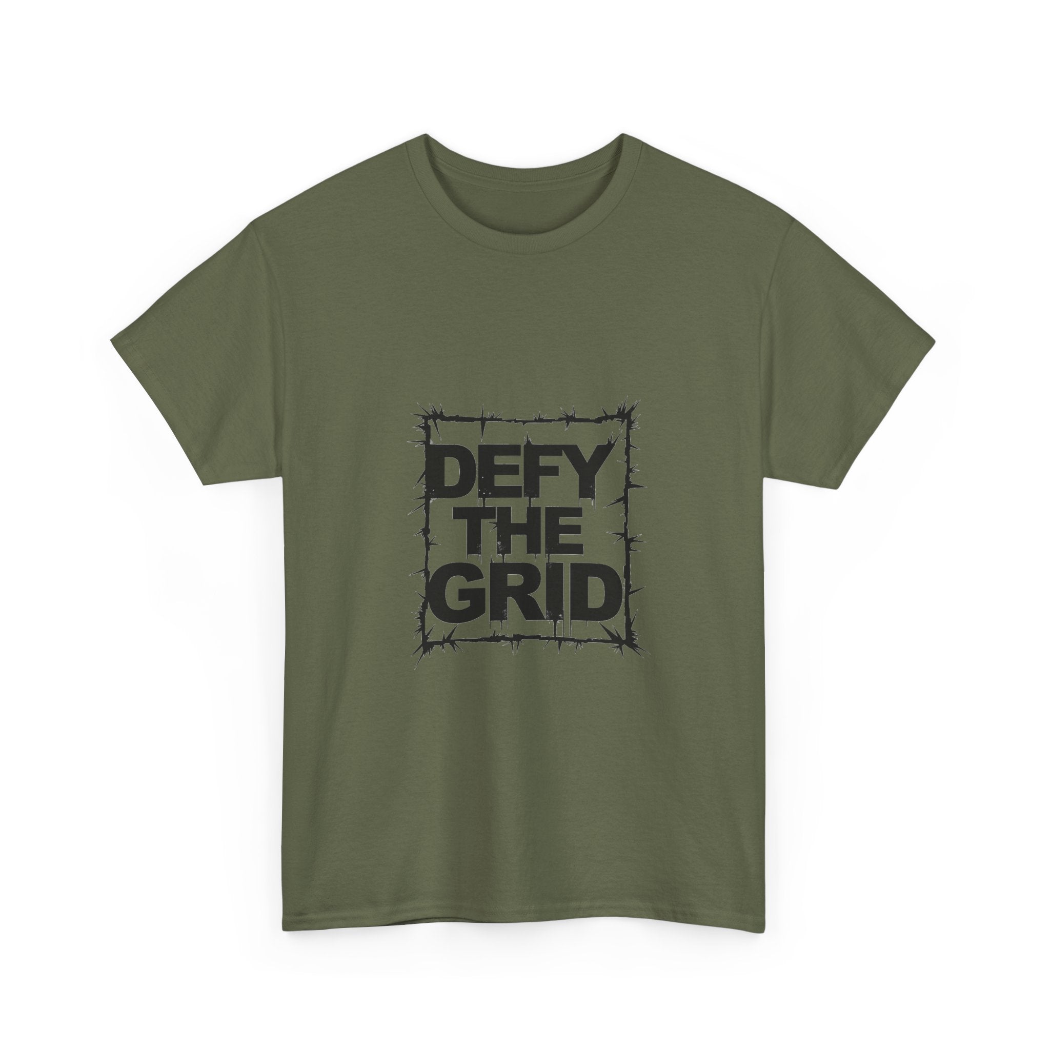 Defy The Grid Edgy Barbed Wire Graphic T-Shirt