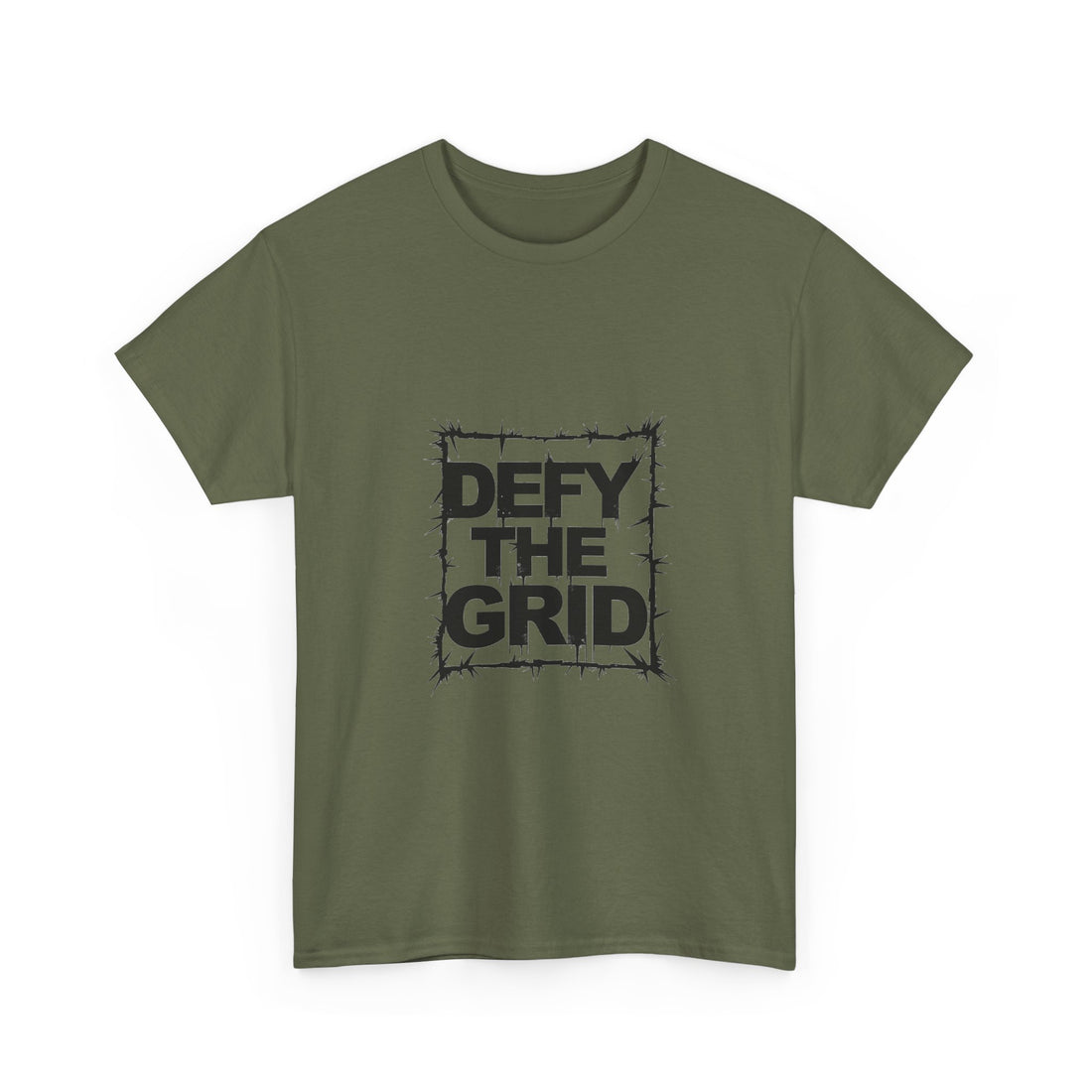 Defy The Grid Edgy Barbed Wire Graphic T-Shirt