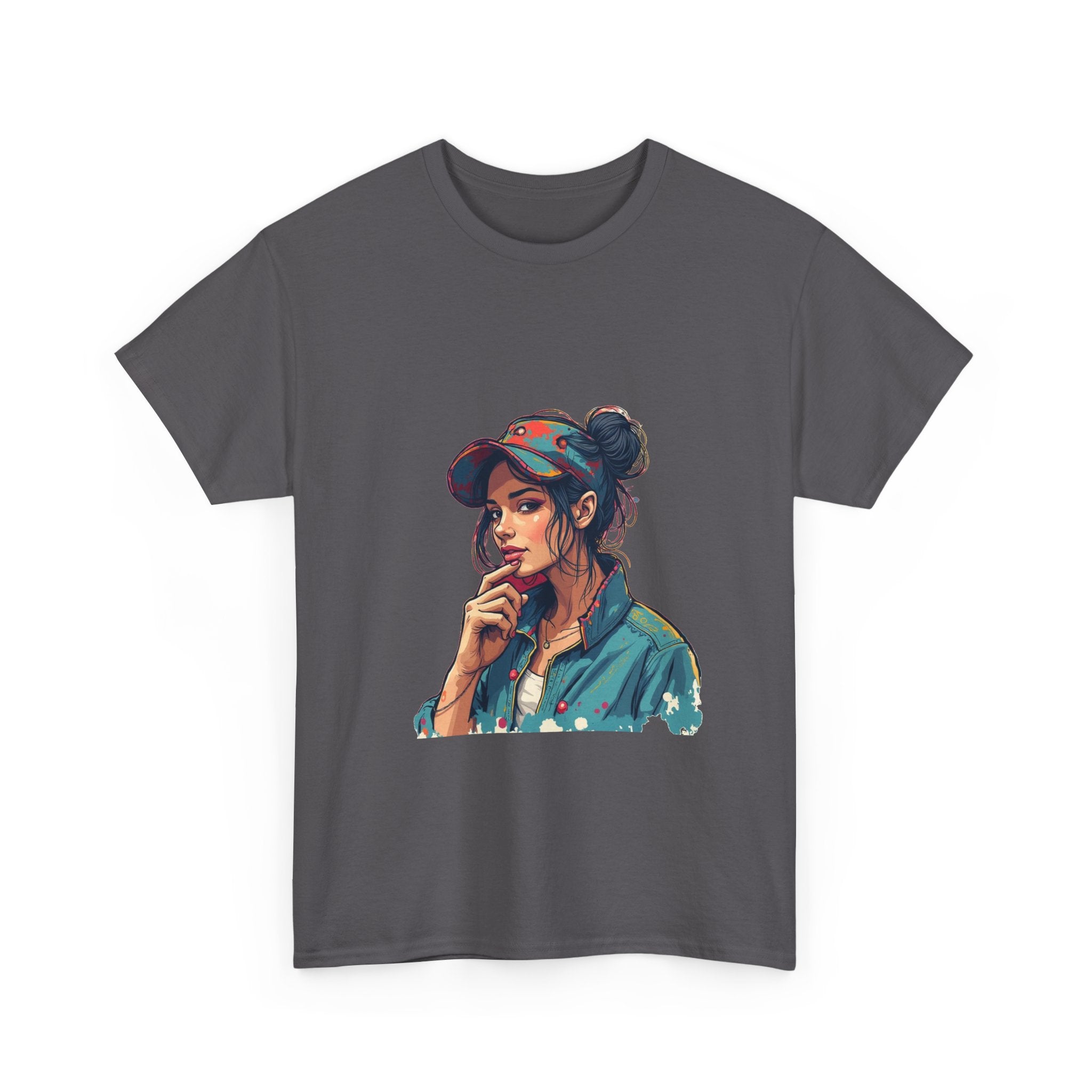 Casual Vintage Girl Portrait T-Shirt