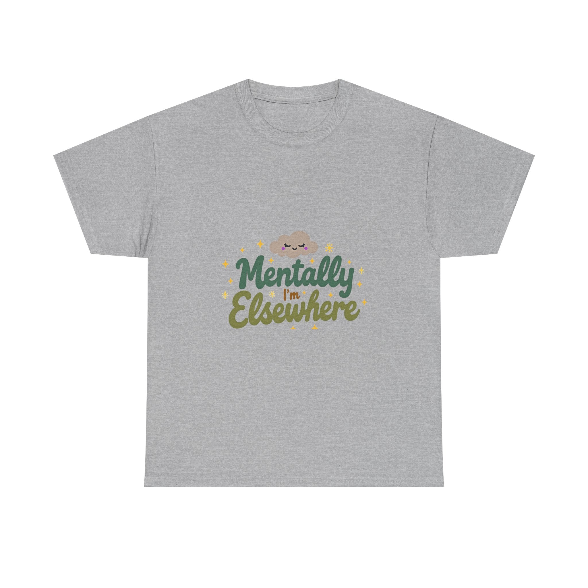 'Mentally Elsewhere' Cute Retro Script Graphic T-Shirt