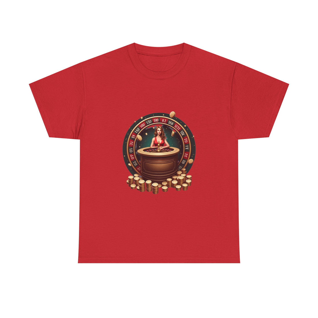 Roulette Goddess Casino Vintage Roulette Wheel & Casino Chips T-Shirt