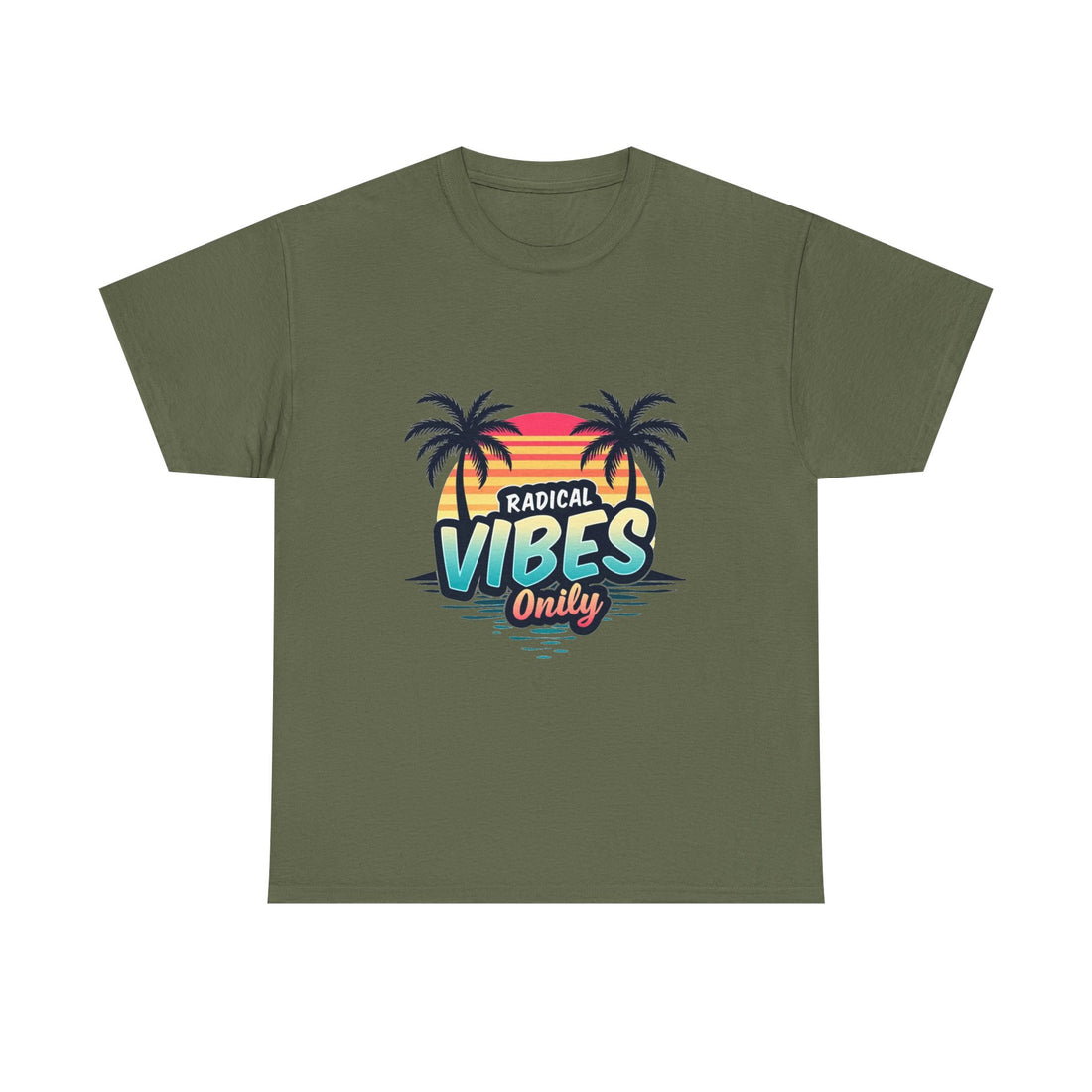 'Radical Vibes' Only  Retro Palm Sunset Beach T-Shirt