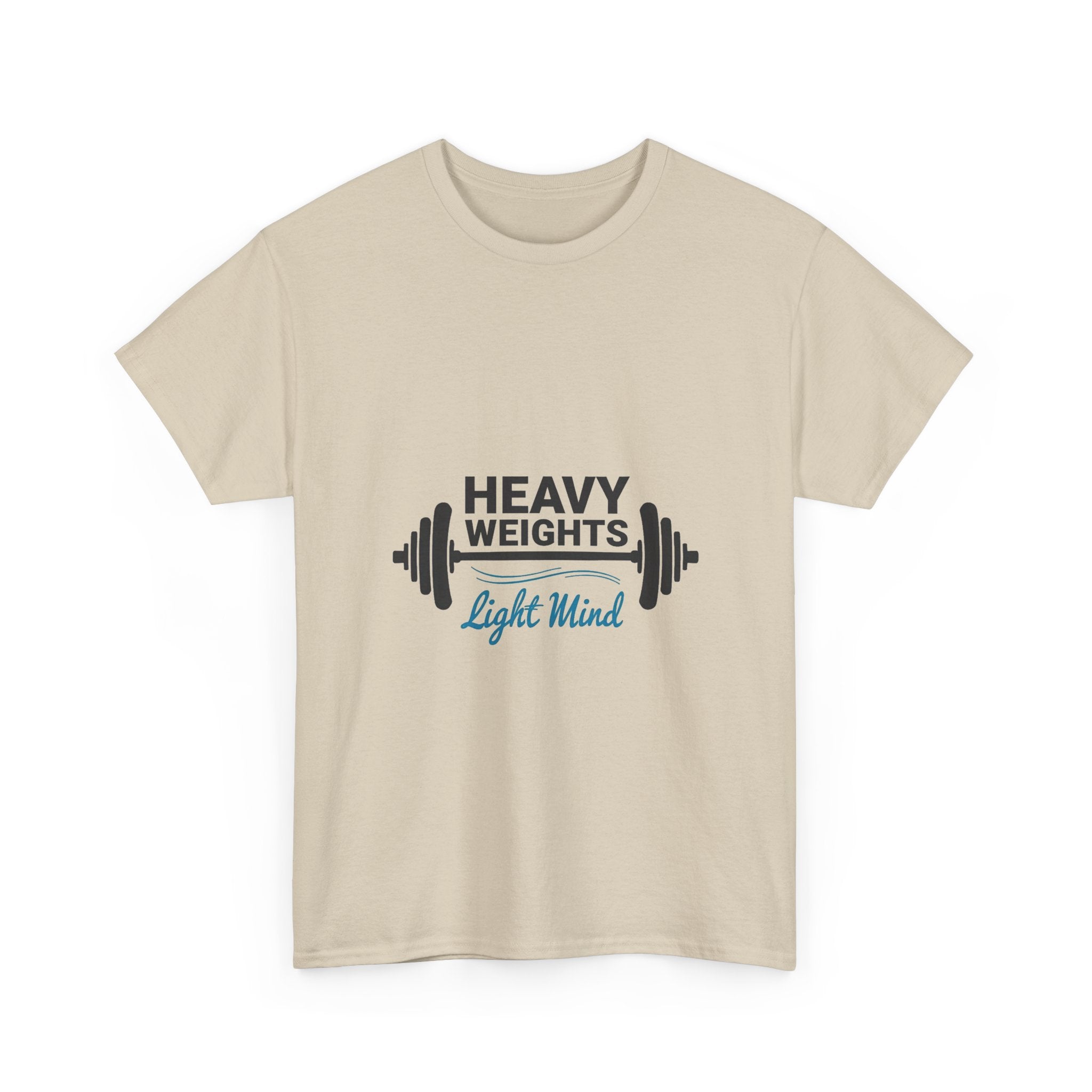 'Heavy Weights Light Mind' Fitness Graphic T-Shirt for Gym Lovers