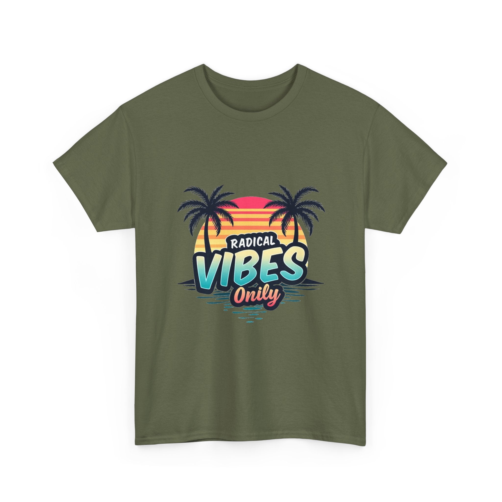 'Radical Vibes' Only  Retro Palm Sunset Beach T-Shirt