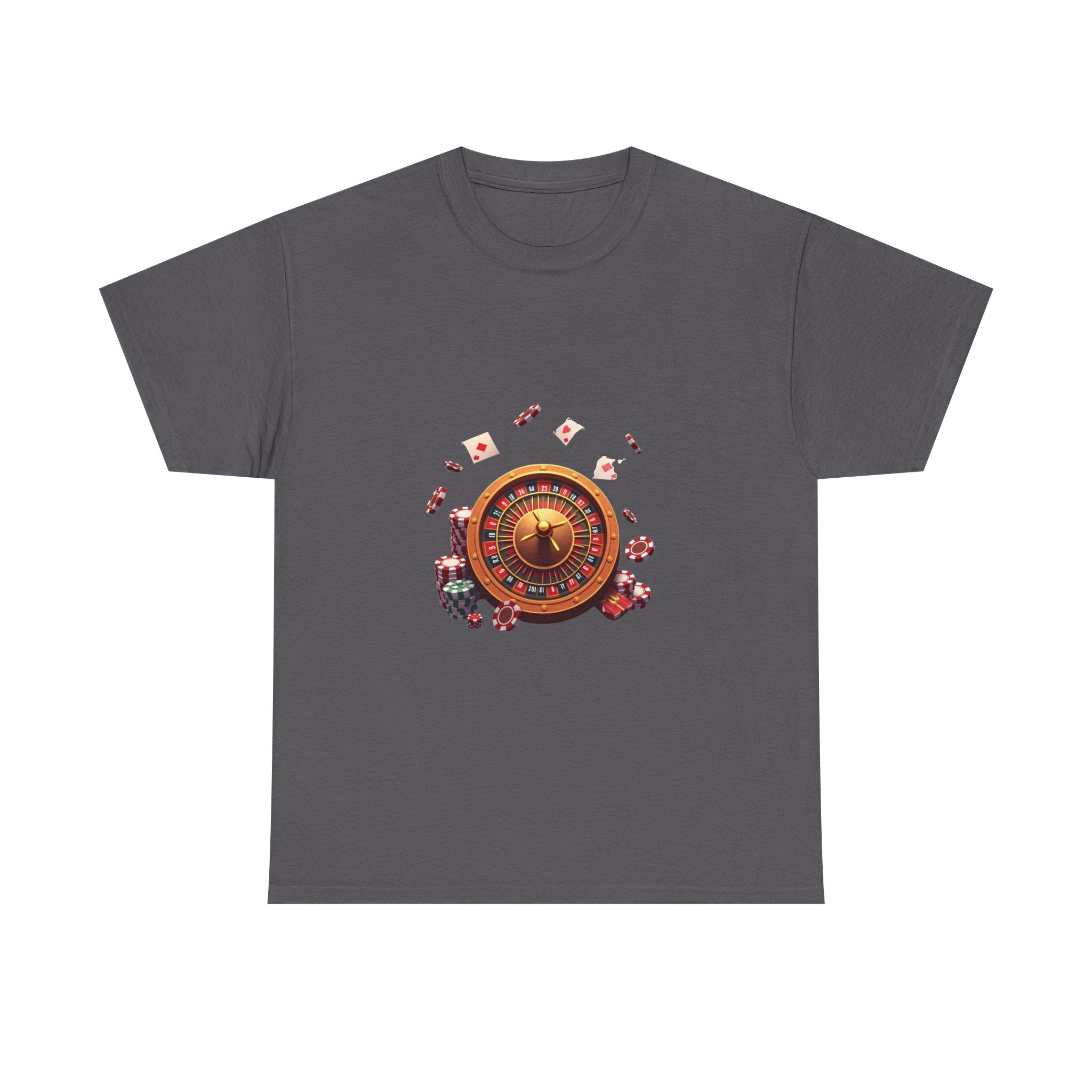 'Casino Roulette' Retro Vegas Gambling Design with Chips & Cards