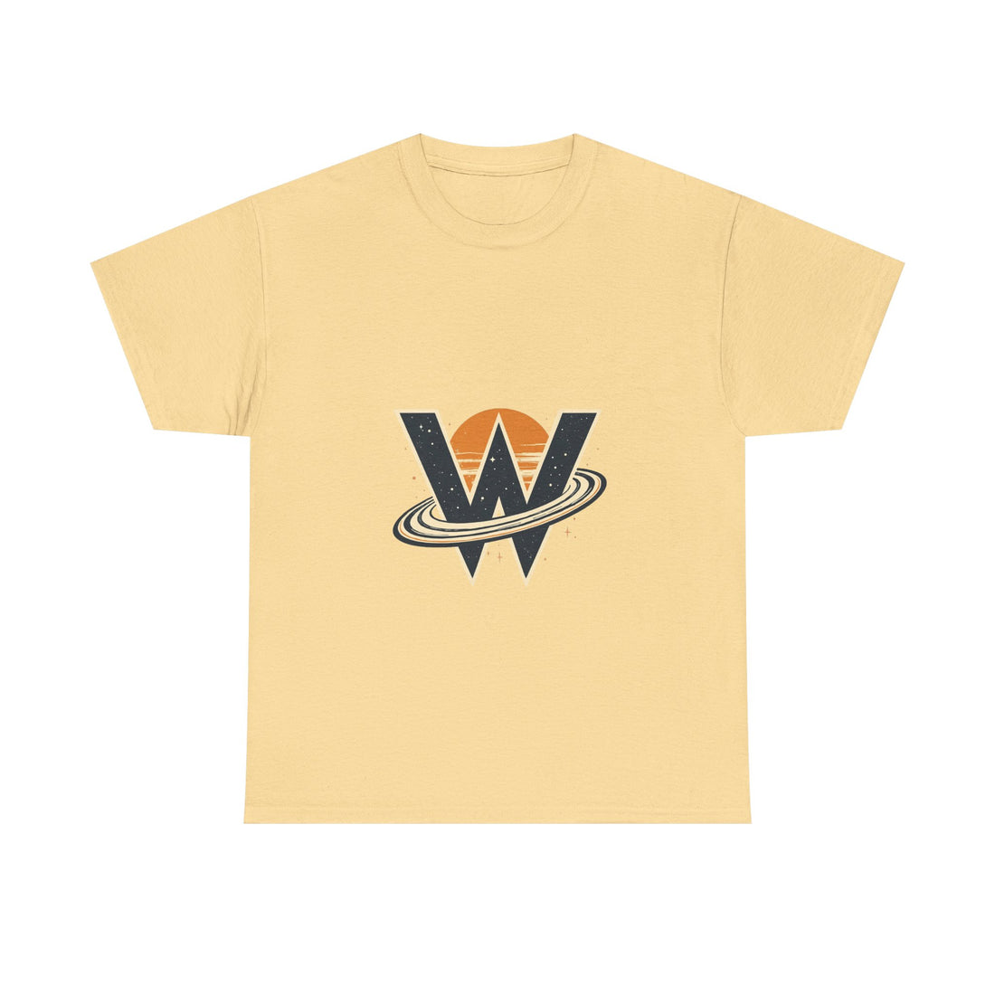 Retro Space W Logo  — Vintage Planet Ring Graphic T-Shirt