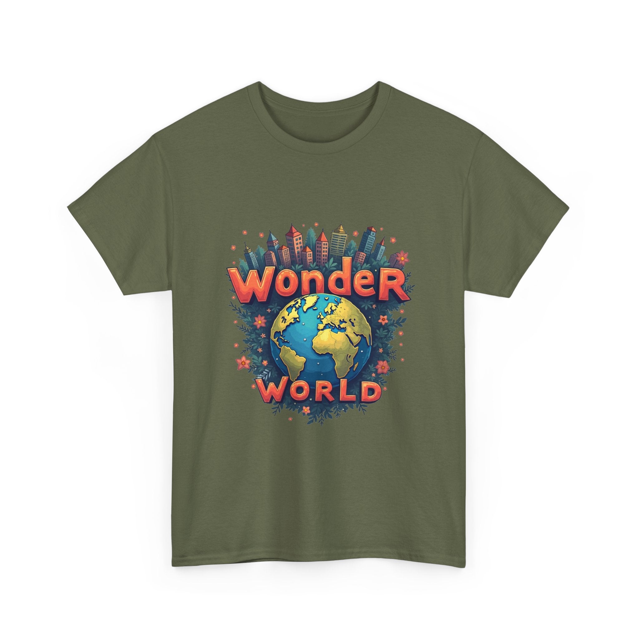 Wonder World Retro Earth Graphic T-Shirt for Travel Lovers