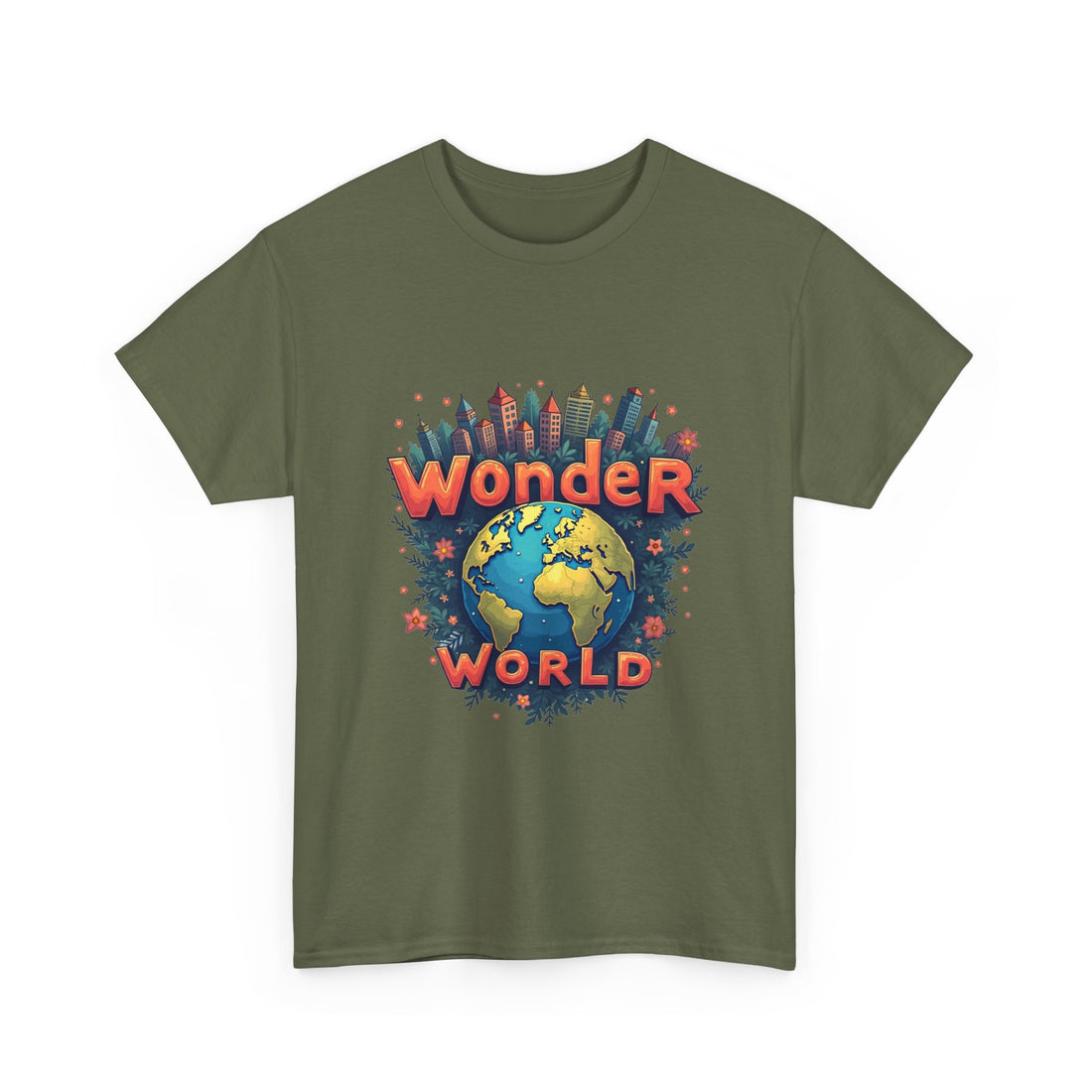 Wonder World Retro Earth Graphic T-Shirt for Travel Lovers