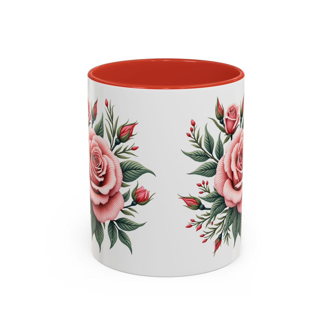 Pink Rose Accent Floral Ceramic Tea & Coffee Cup