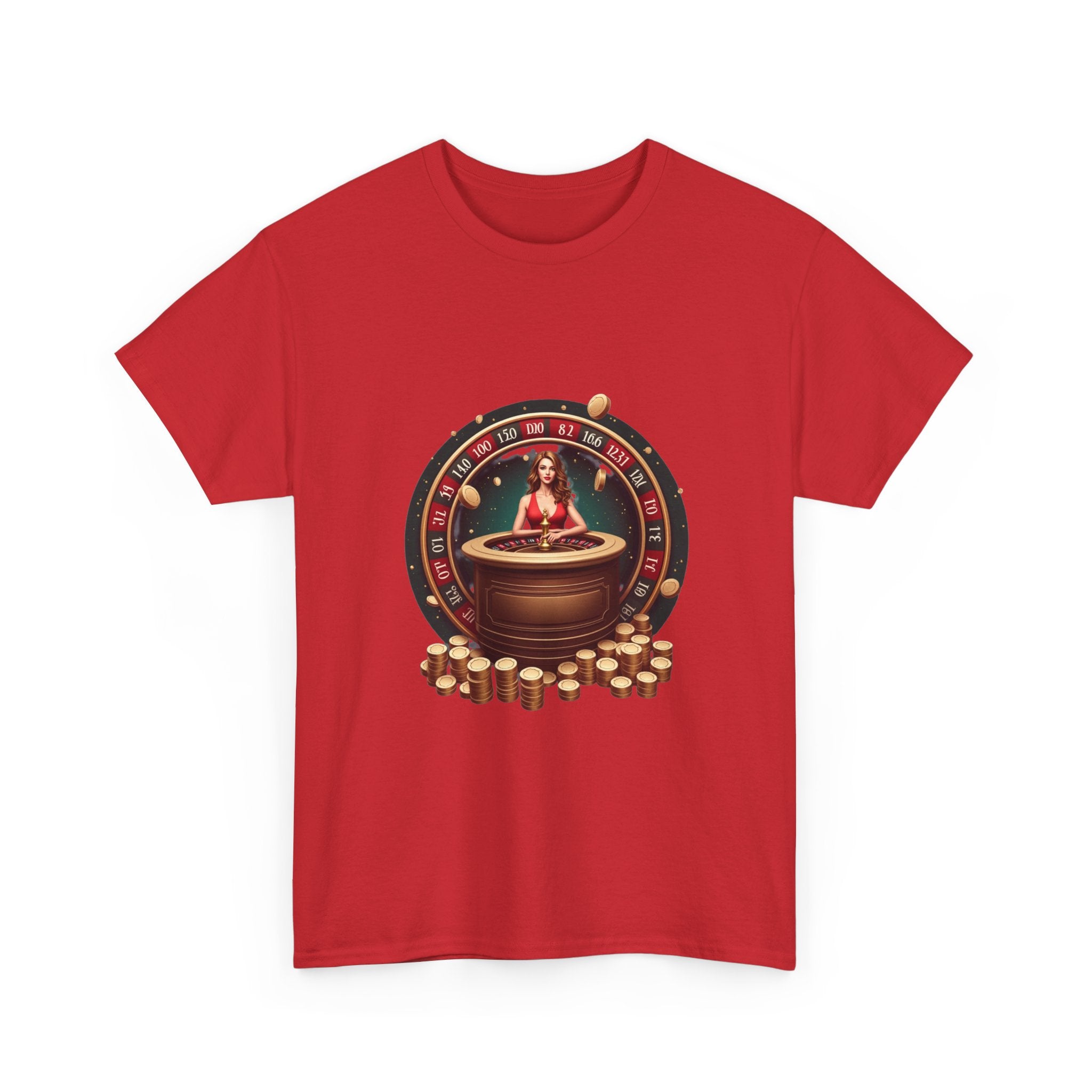 Roulette Goddess Casino Vintage Roulette Wheel & Casino Chips T-Shirt