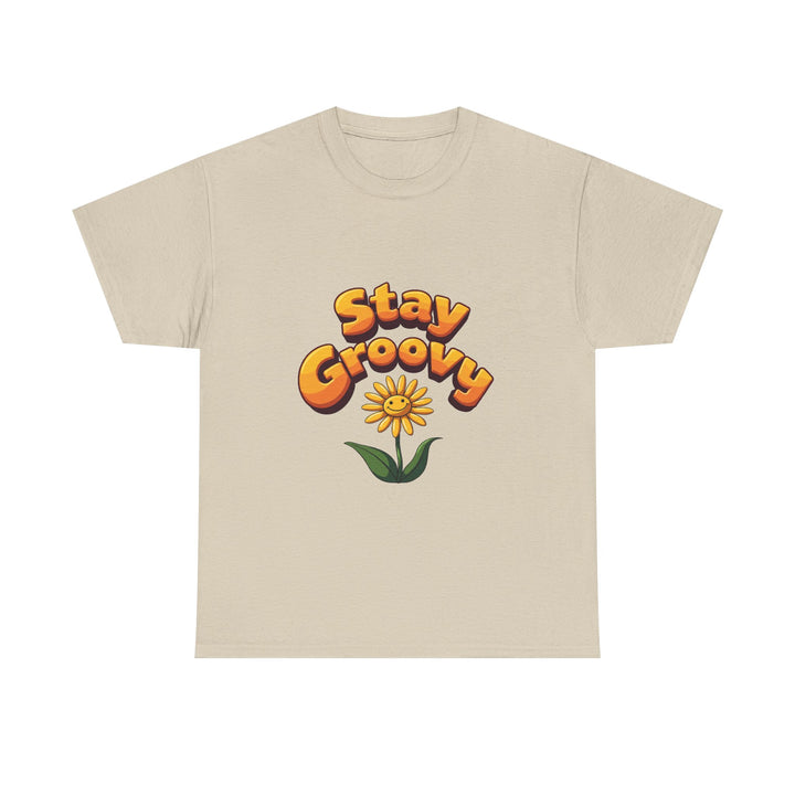 'Stay Groovy' Retro Flower Graphic T-Shirt