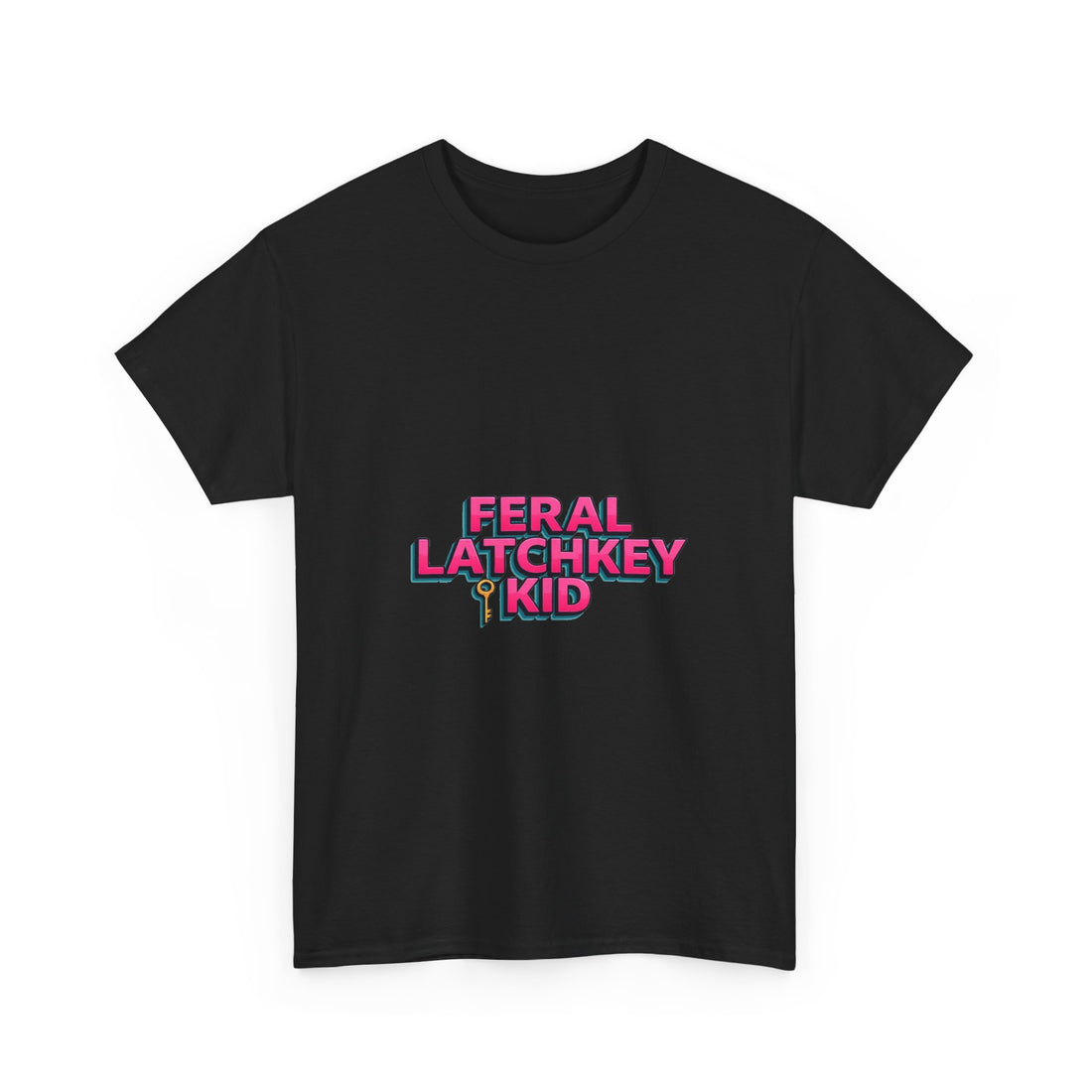 'Feral Latchkey Kid' Retro Neon Graphic T-Shirt