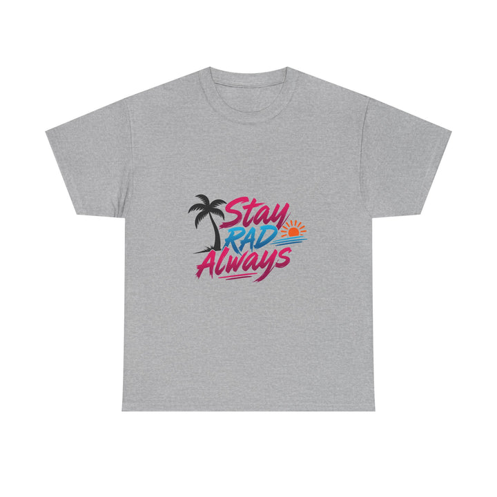 'Stay Rad Always' Retro Palm Tree Sunset Beach T-Shirt