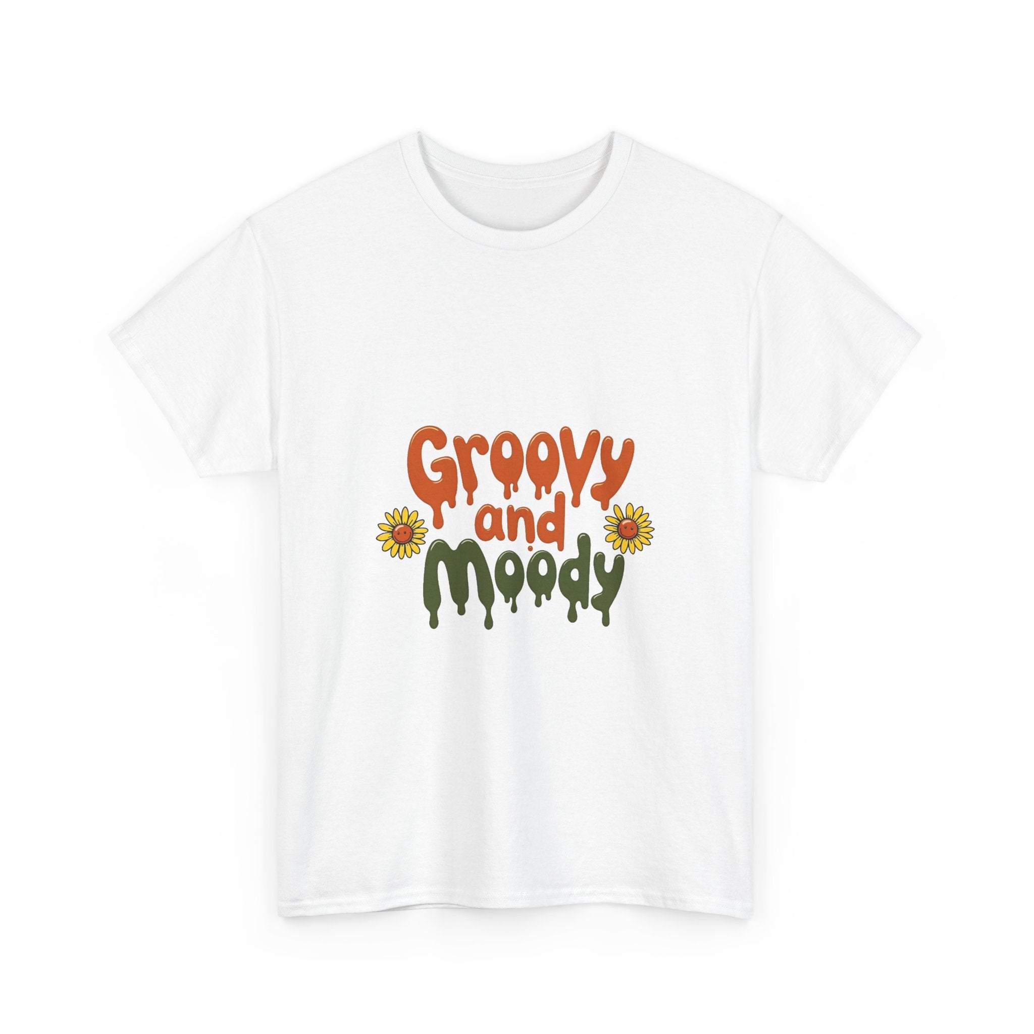 'Groovy and Moody' Retro Flower Graphic T‑Shirt