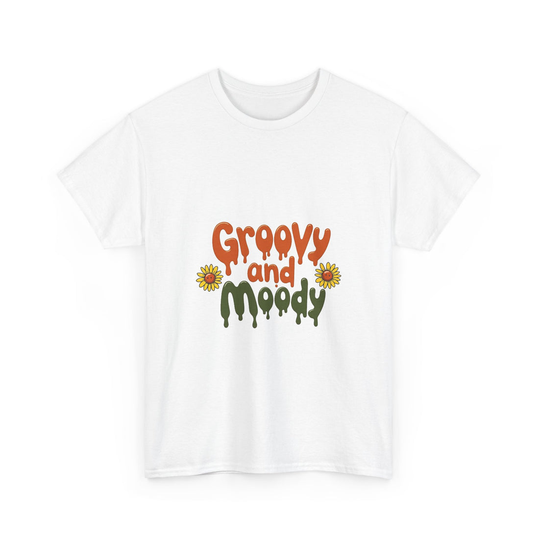 'Groovy and Moody' Retro Flower Graphic T‑Shirt
